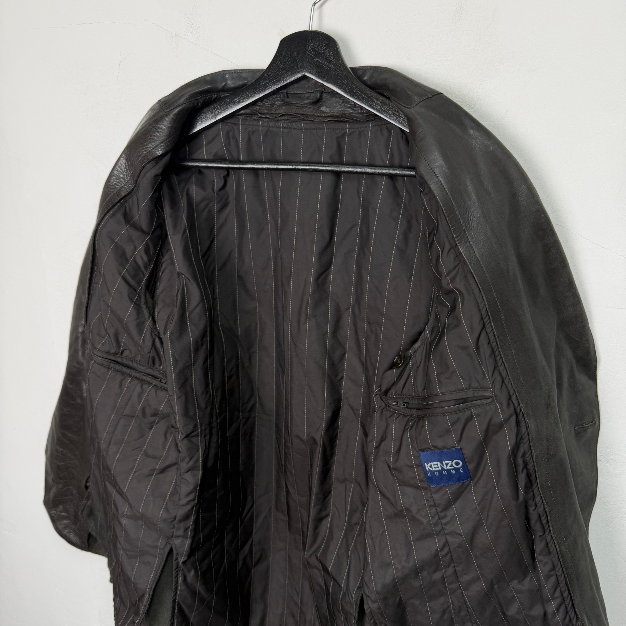 Kenzo Homme Vintage 00’s Leather Jacket, миниатюра 12