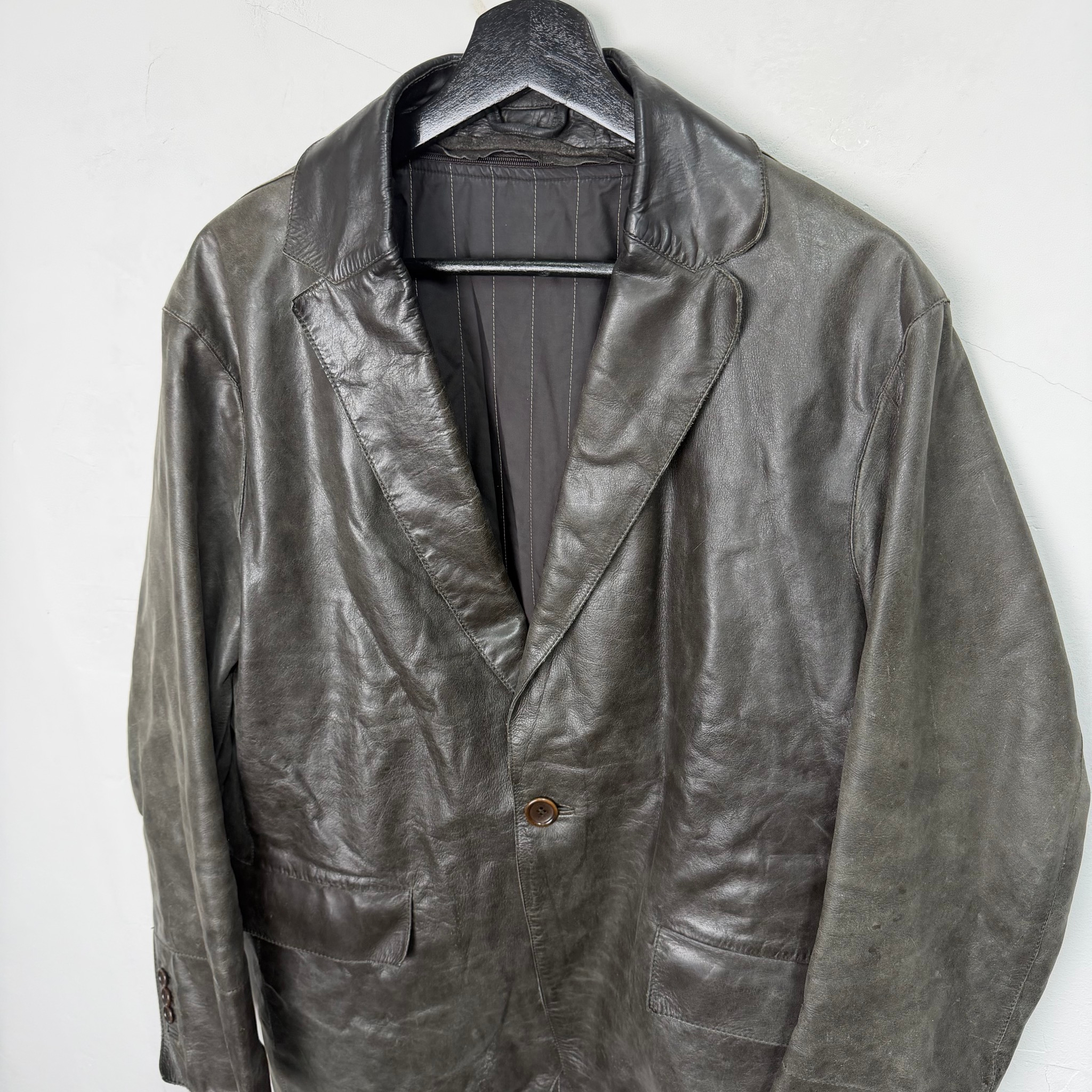 Kenzo Homme Vintage 00’s Leather Jacket, миниатюра 2