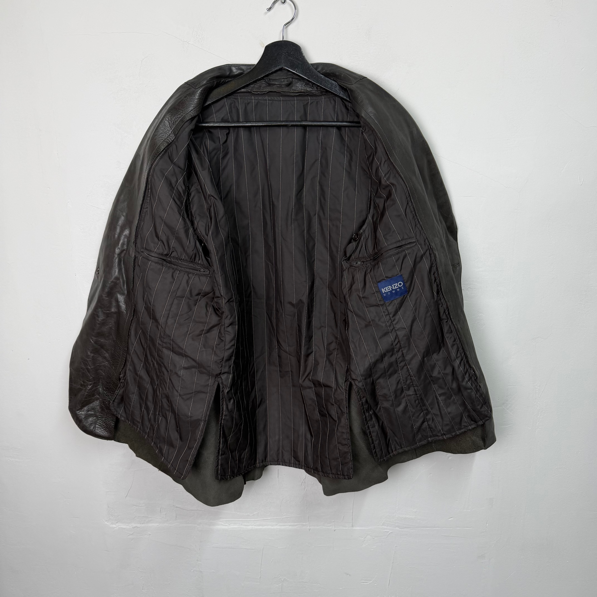 Kenzo Homme Vintage 00’s Leather Jacket, миниатюра 11