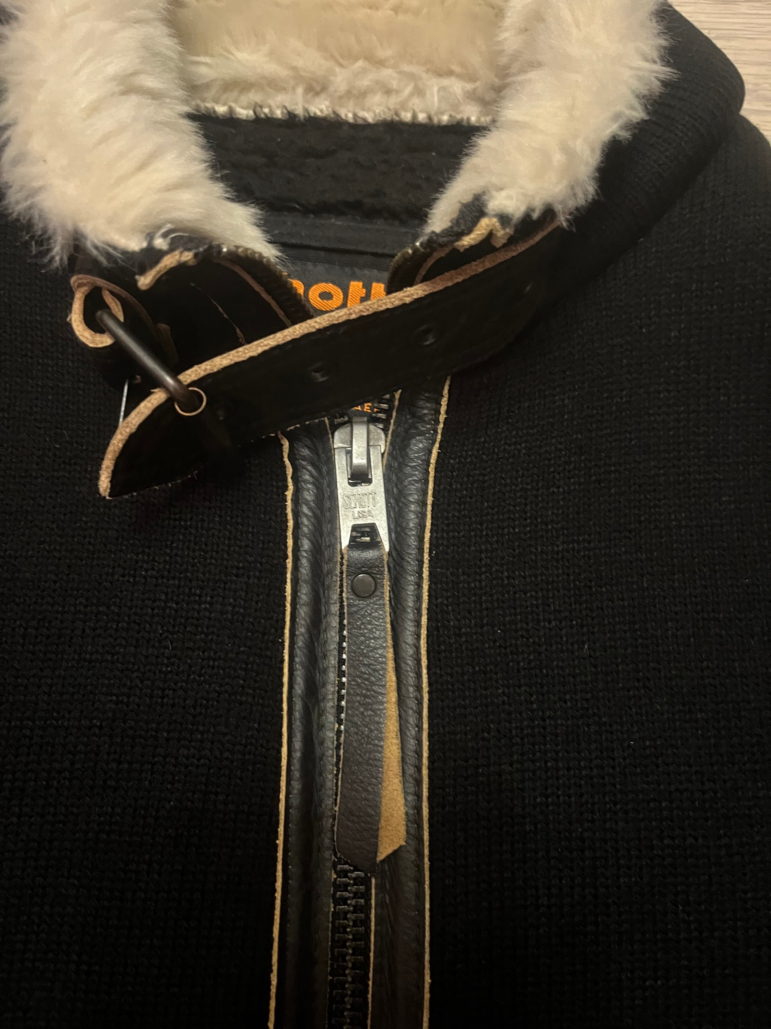 Schott Бомбер Schott NYC с меховым воротником, миниатюра 8