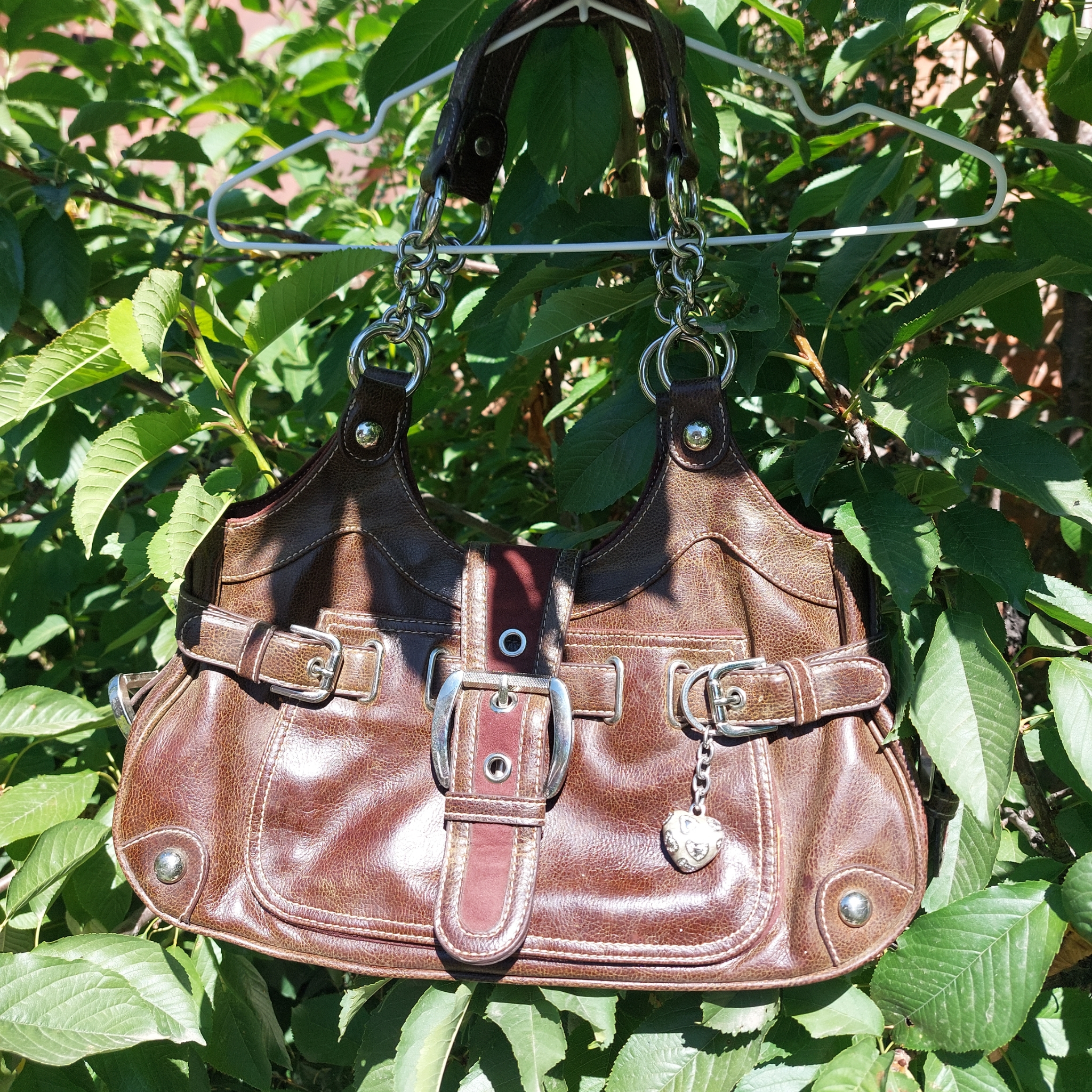 Kathy Van Zeeland brown buckle leather, миниатюра 7