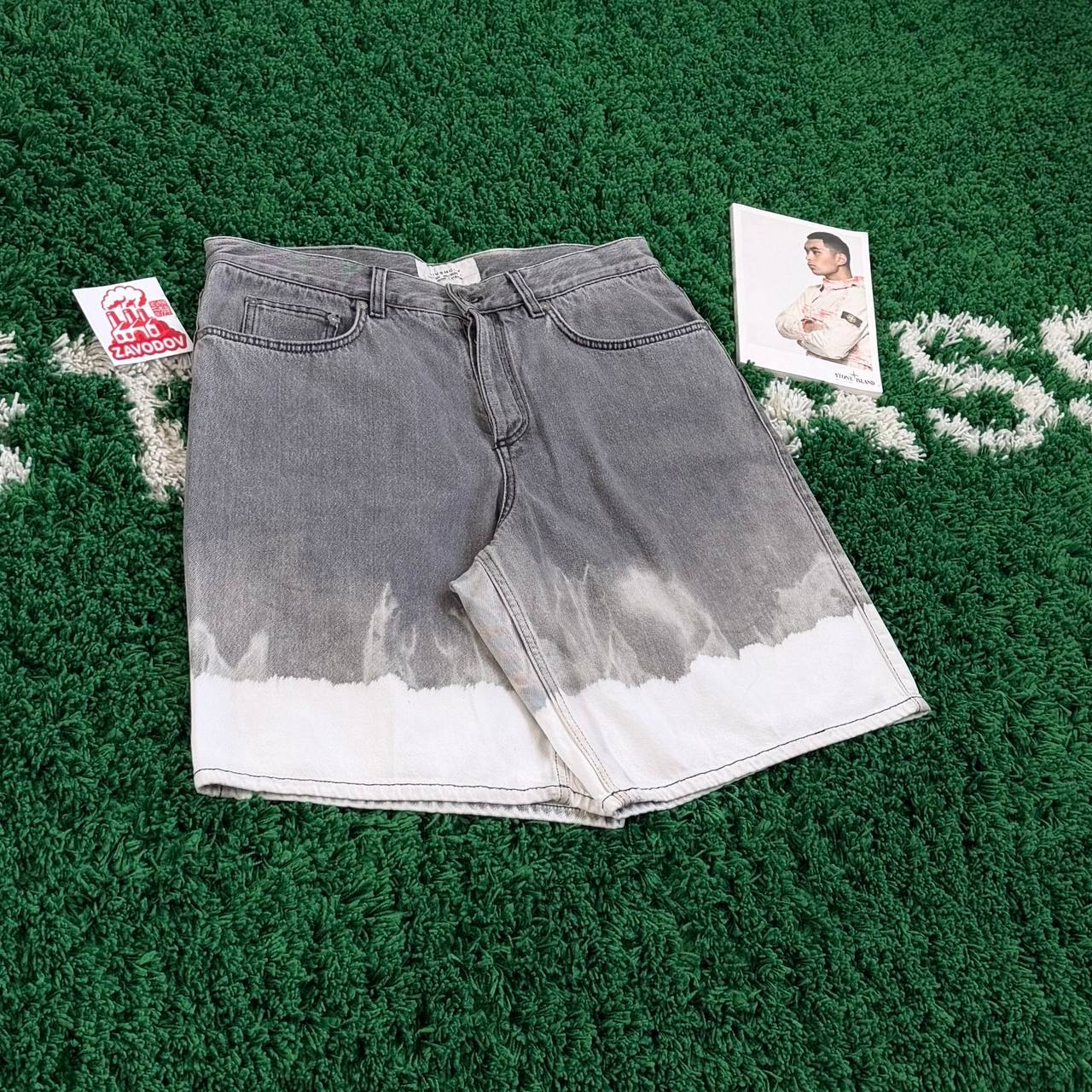 Givenchy Bleached Denim Shorts Grey, миниатюра 4