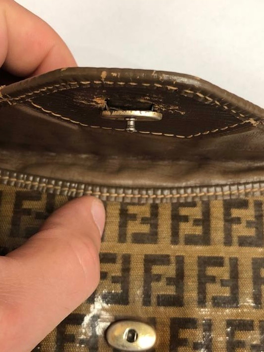 Fendi Zucca FF Logo Lambskin Envelope Clutch, миниатюра 7