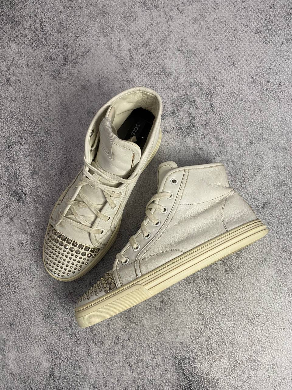 Gucci Studded Toe Leather High-Top White, миниатюра 6