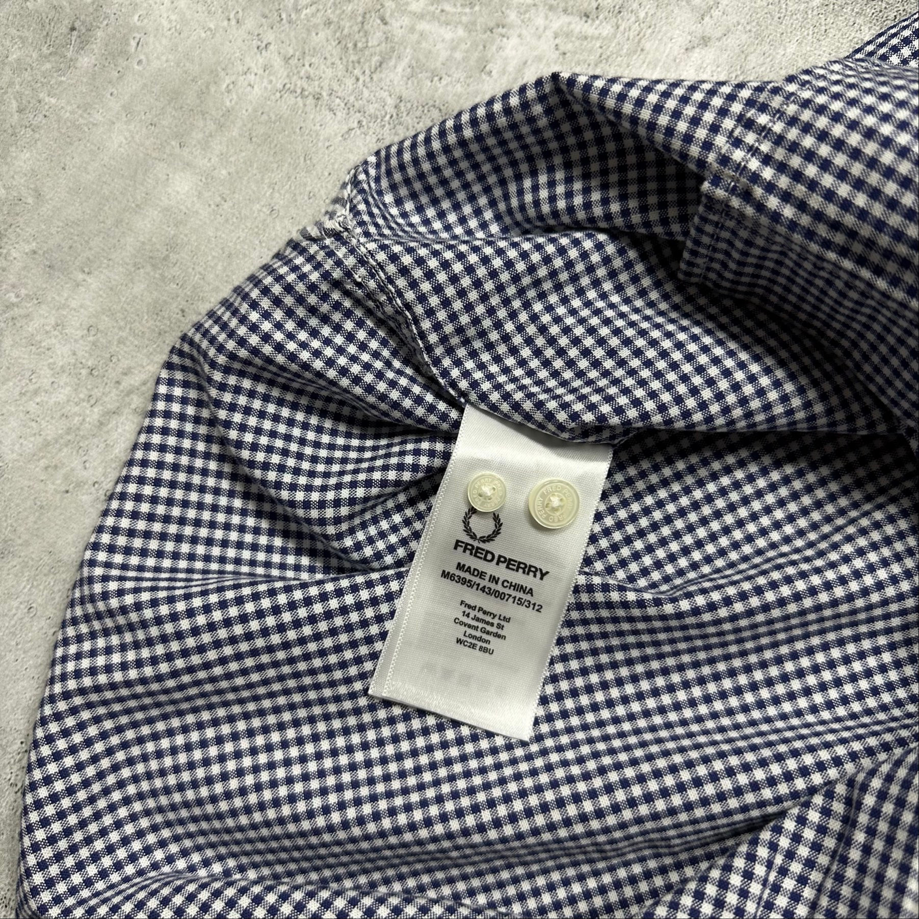 Fred Perry Blue small-check gingham shirt, миниатюра 16