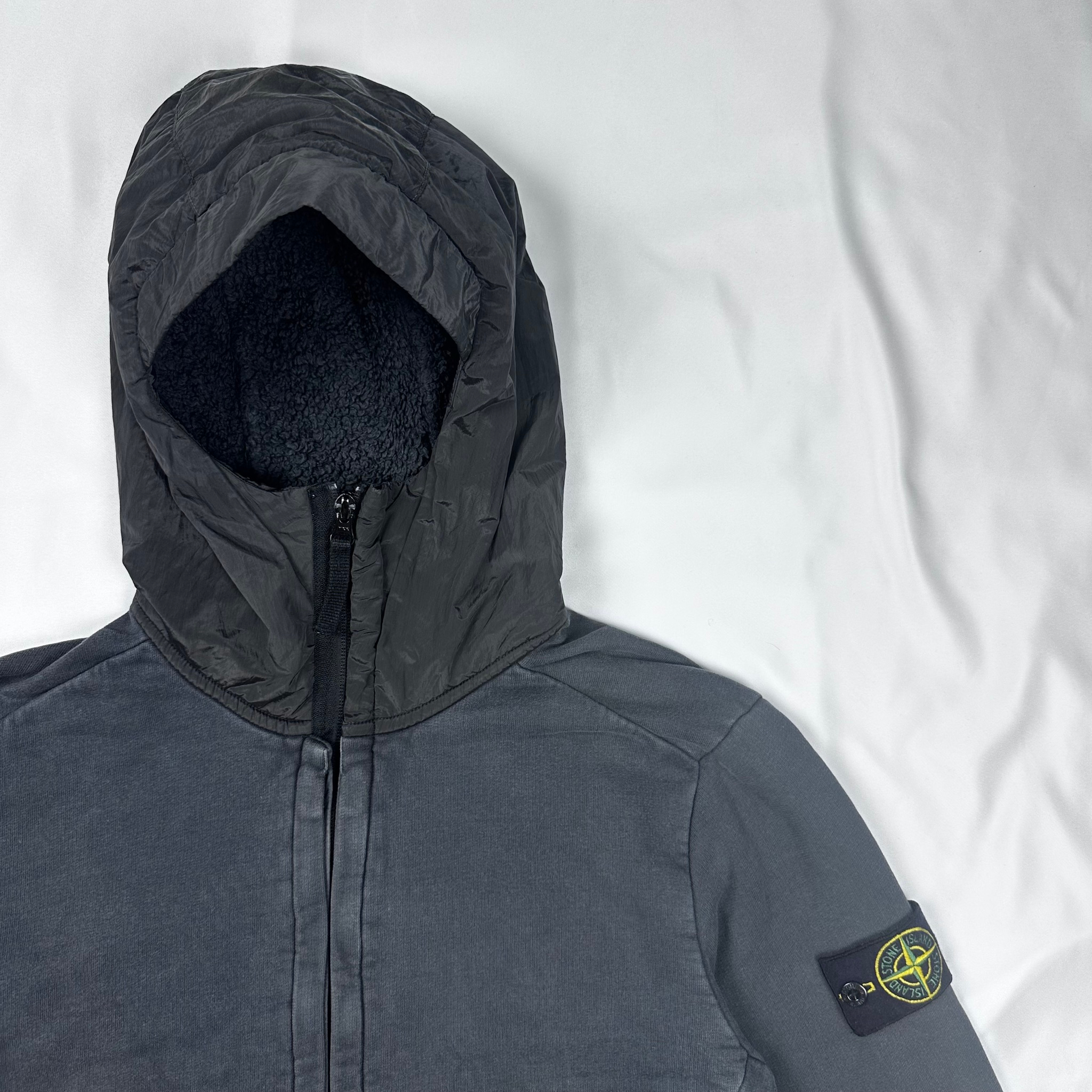 Stone Island Zip hoodie nylon gray, миниатюра 3