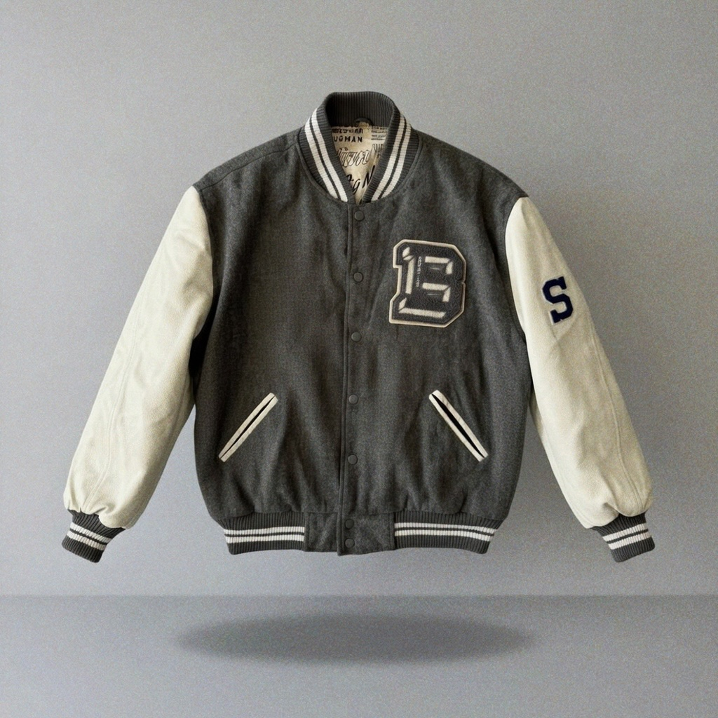 BUSTER 1990-2000s Vintage Varsity Bomber Jacket, миниатюра 1