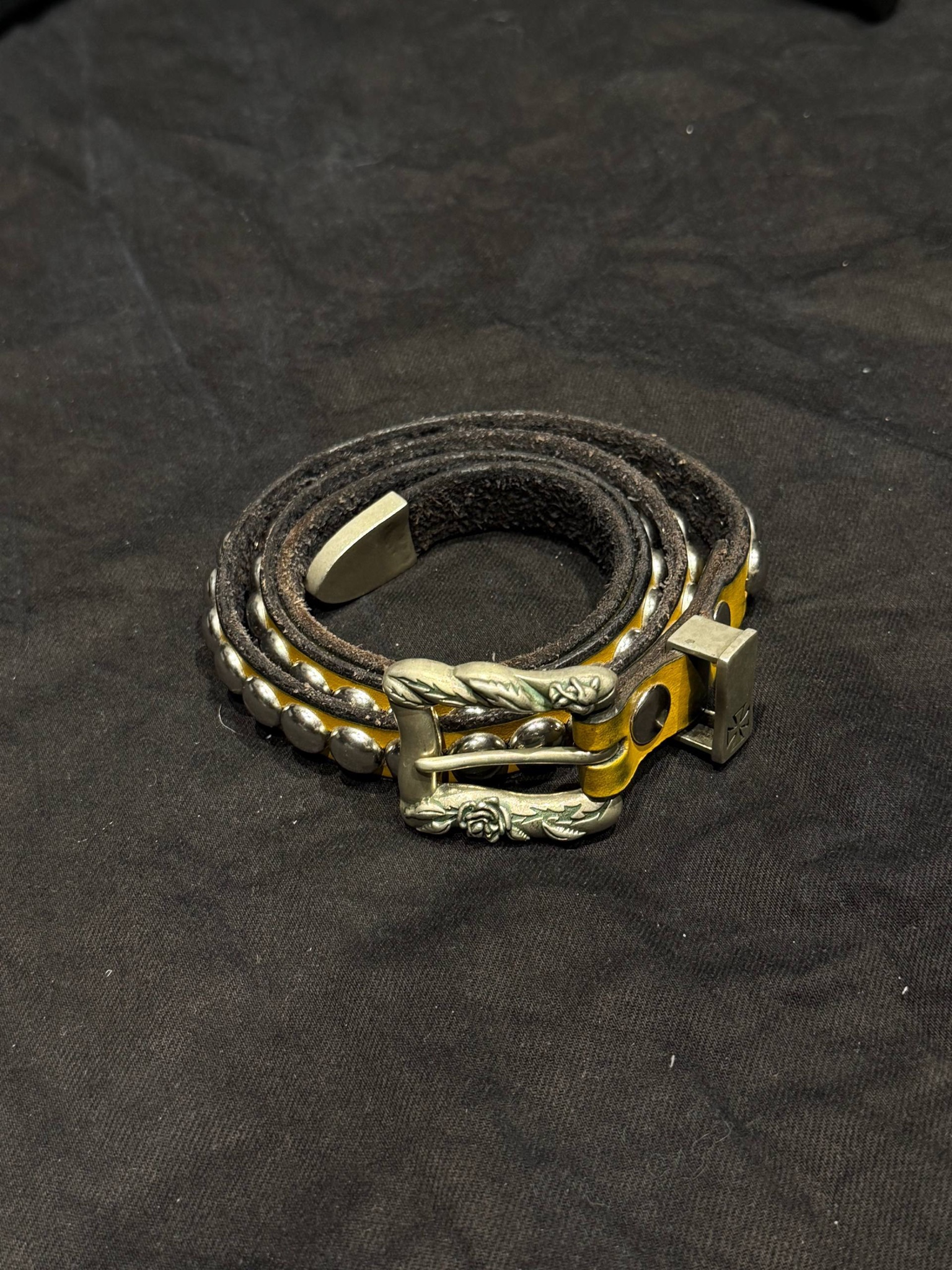 Enfants Riches Déprimés 2cm studded leather belt, миниатюра 1