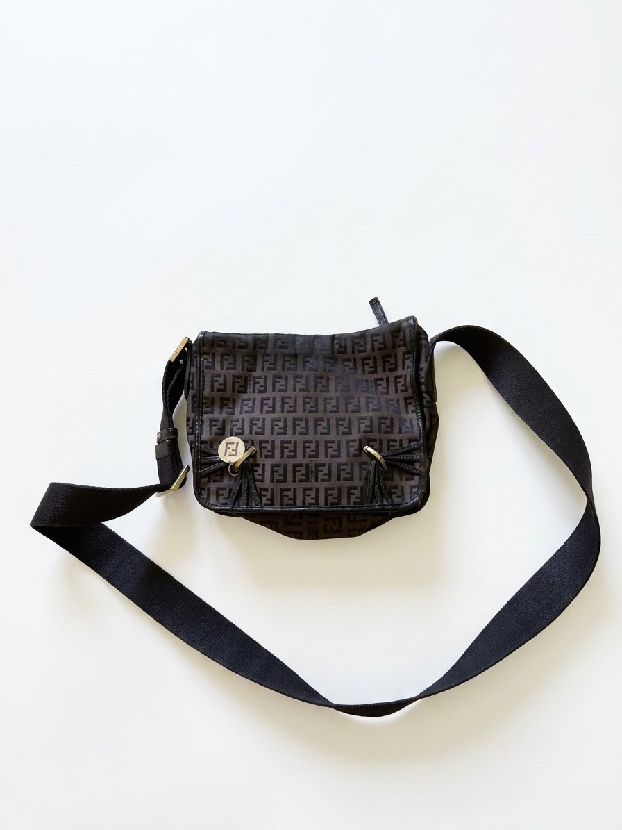 Fendi Zucchino Canvas F Charm, миниатюра 1