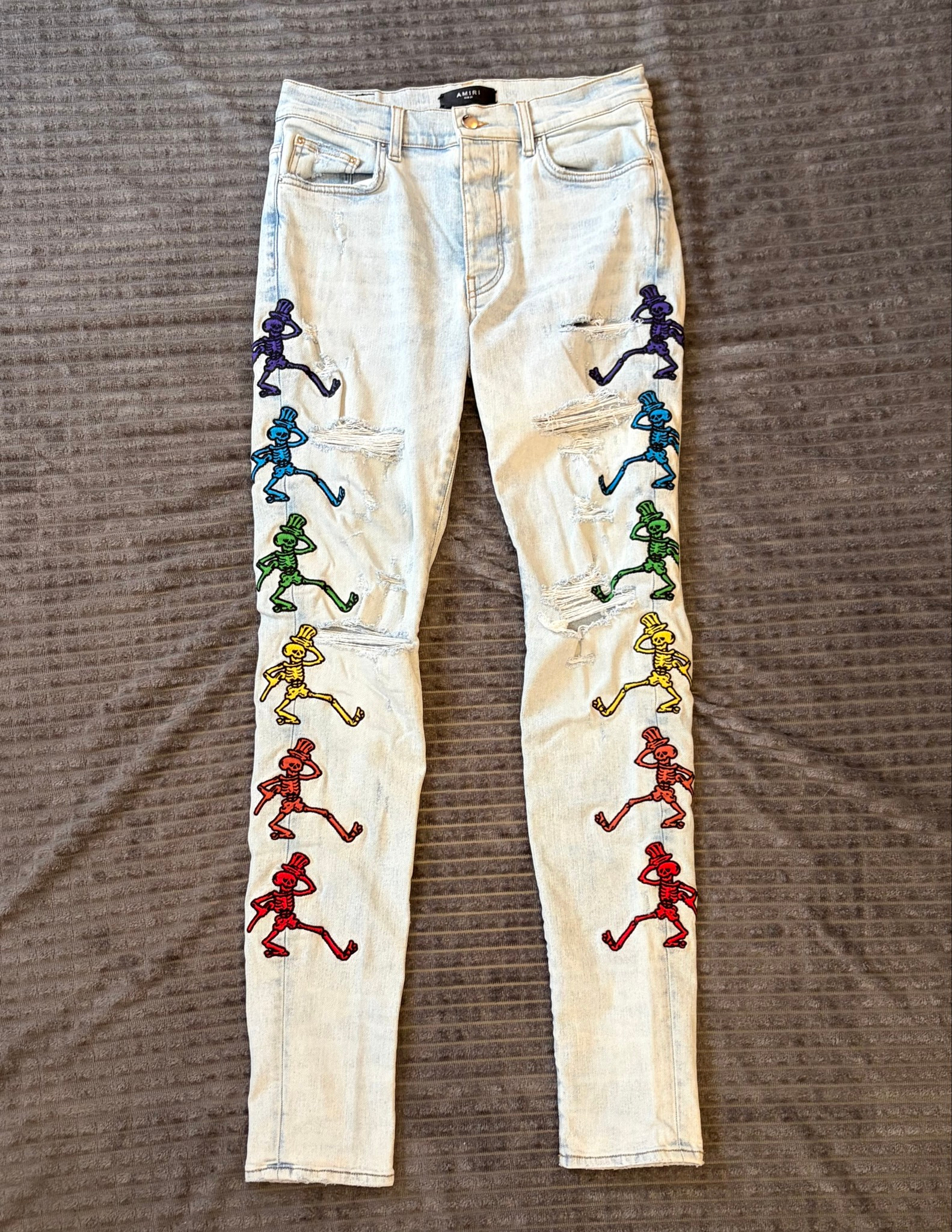 Amiri x Grateful Dead Dancing Skeletons Distressed Jeans, миниатюра 1