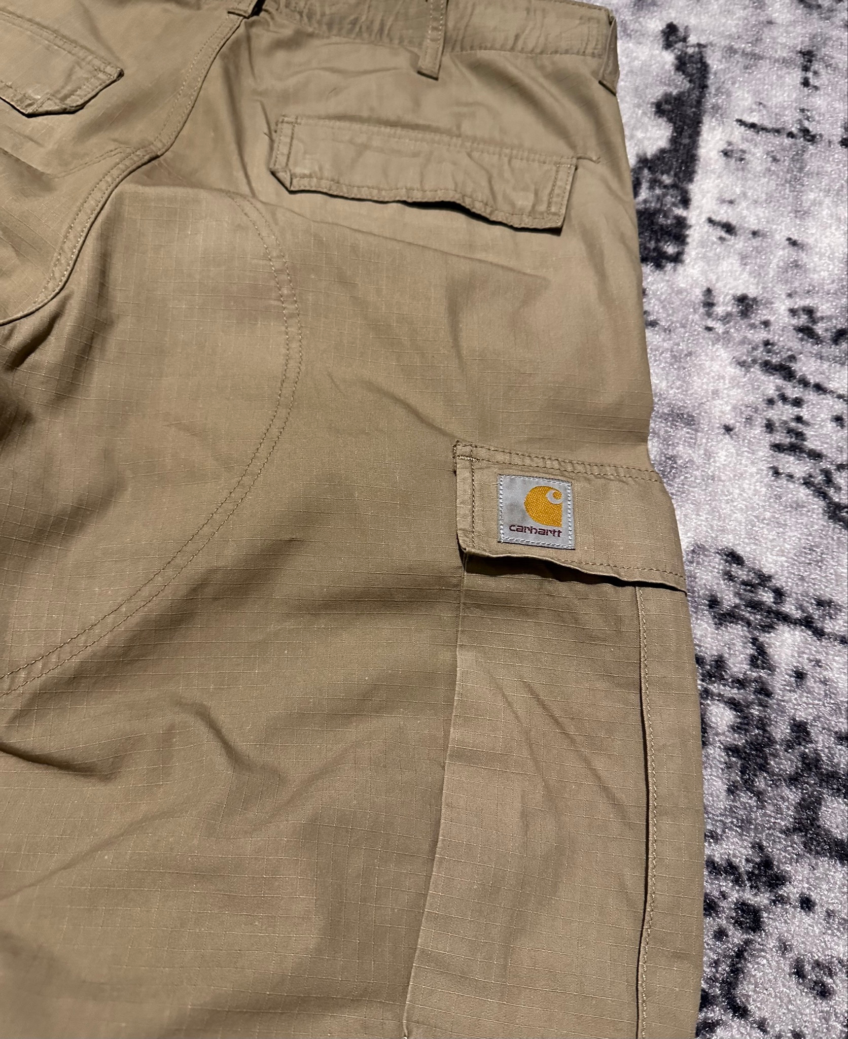 Carhartt WIP Regular Cargo Pant Trashed (Khaki / Leather), миниатюра 3