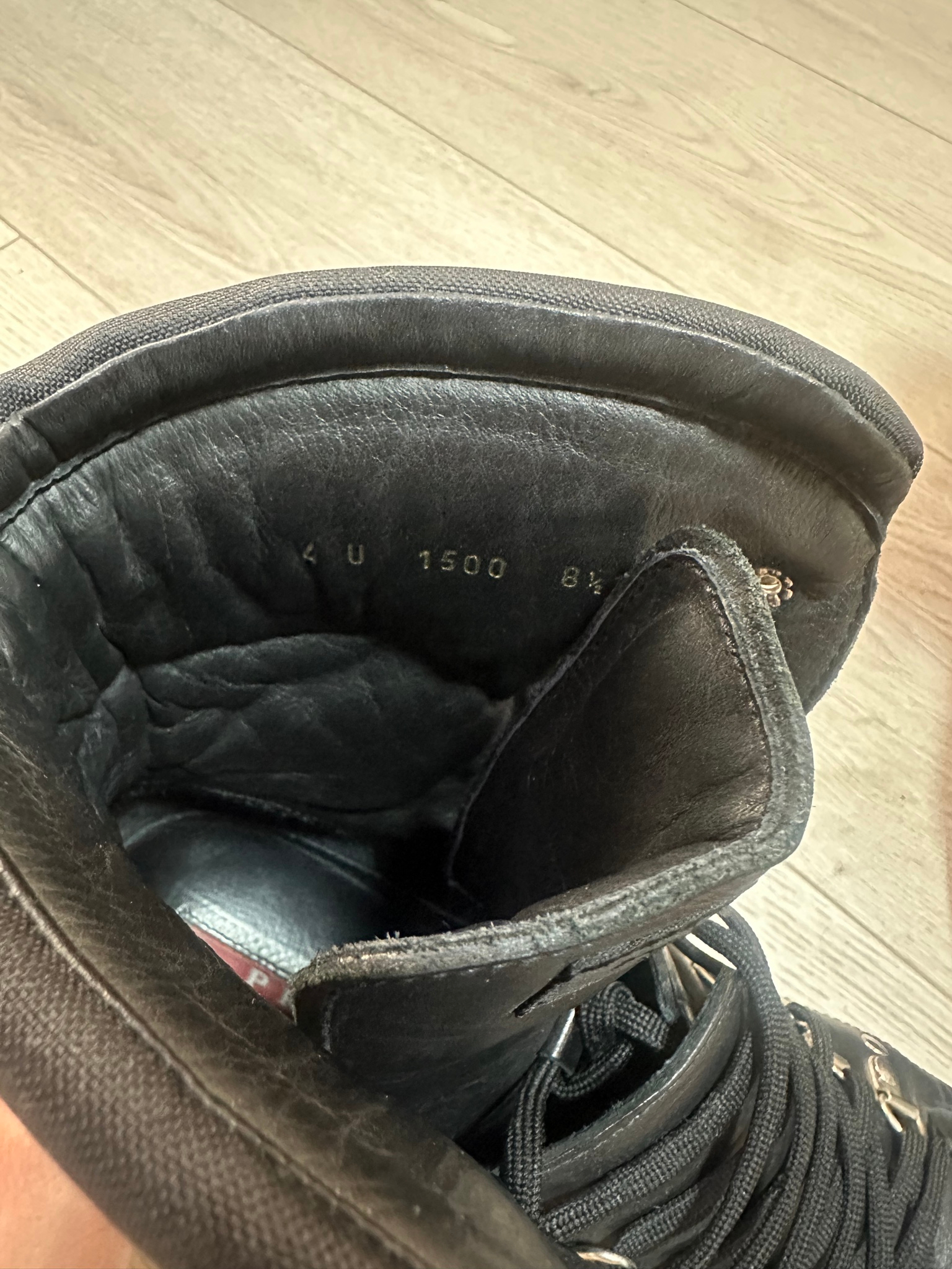 Prada Milano Black combat leather boots, миниатюра 3