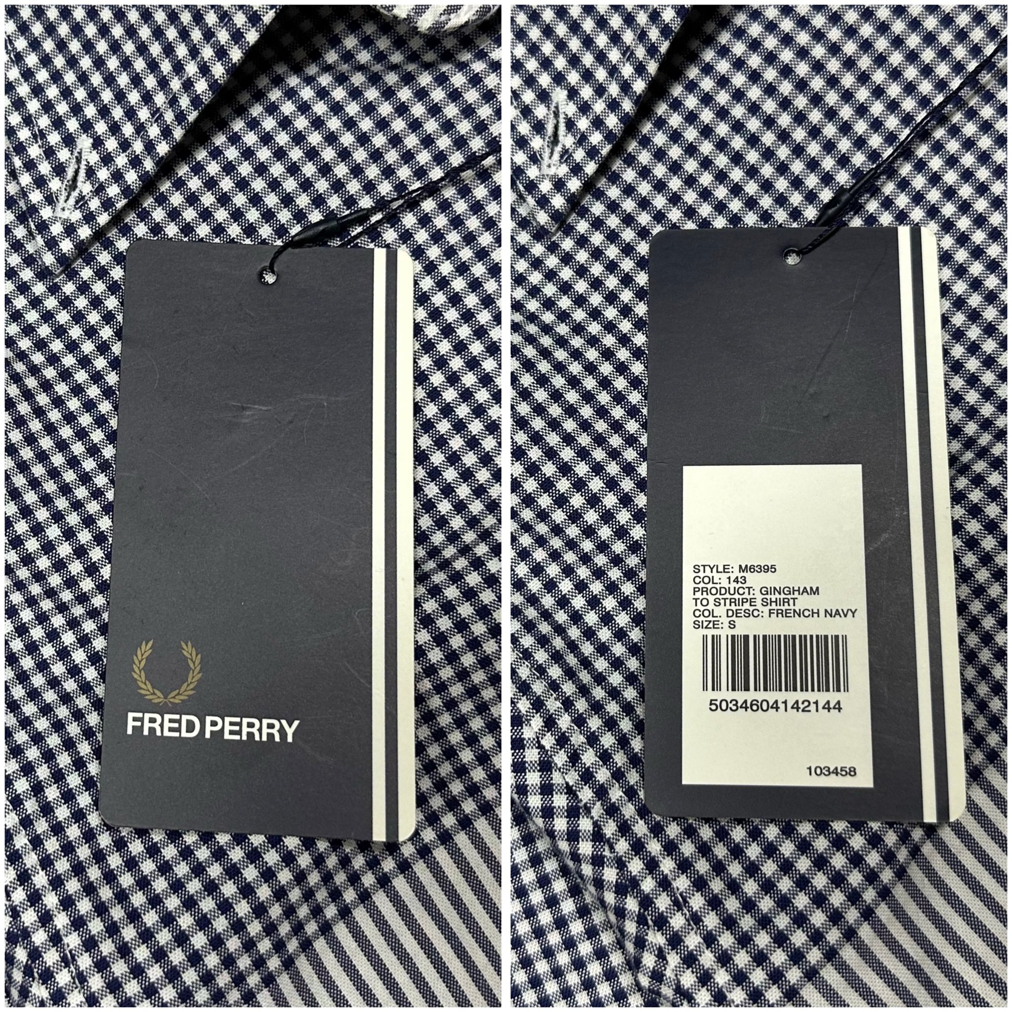 Fred Perry Blue small-check gingham shirt, миниатюра 7