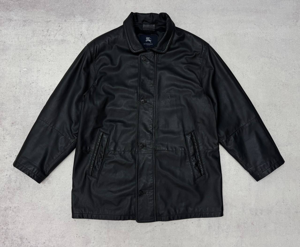Burberry Кожаная куртка Vintage  leather coat, миниатюра 2