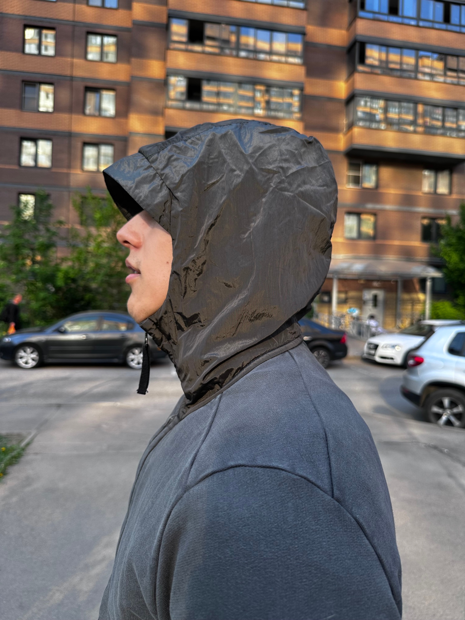 Stone Island Zip hoodie nylon gray, миниатюра 1