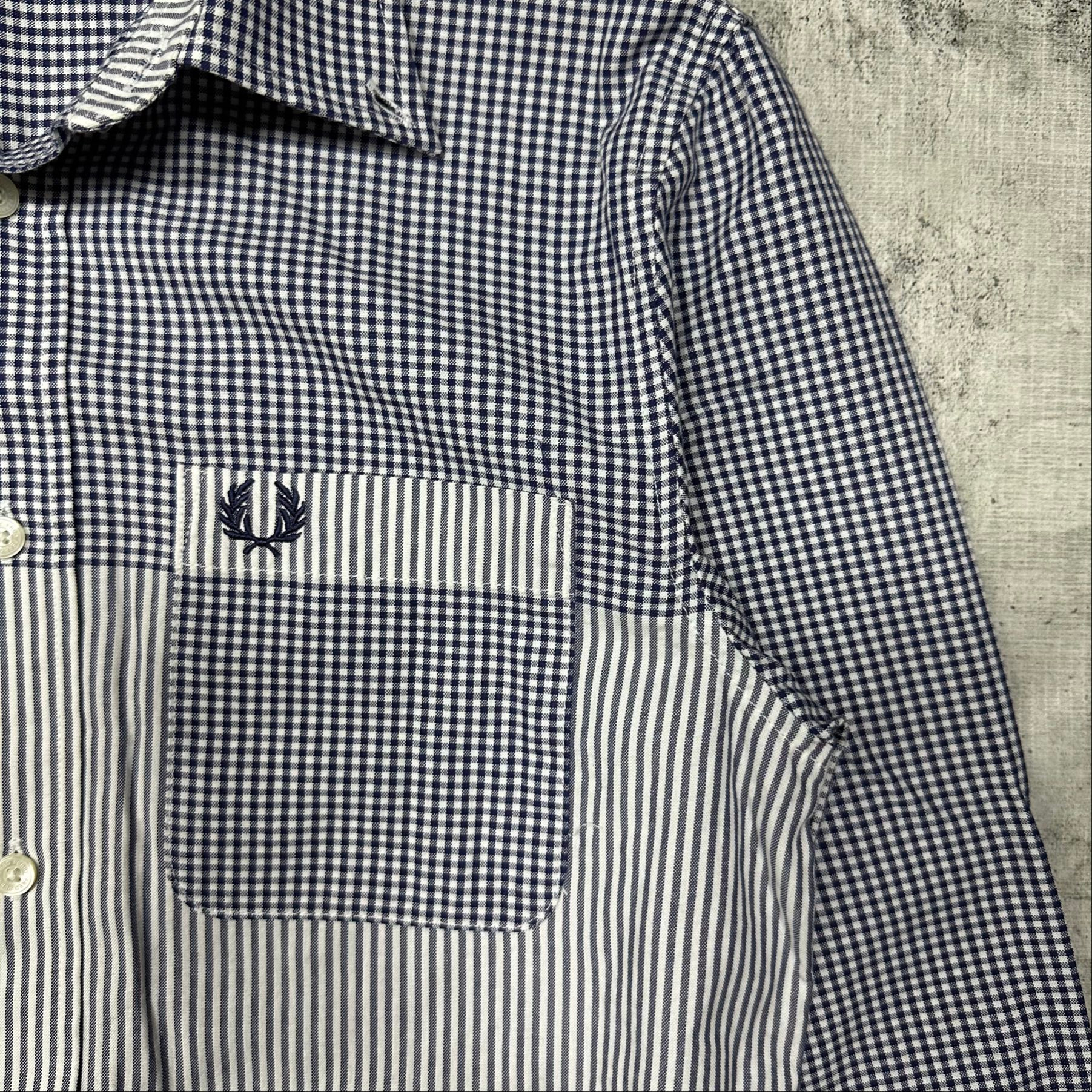 Fred Perry Blue small-check gingham shirt, миниатюра 9