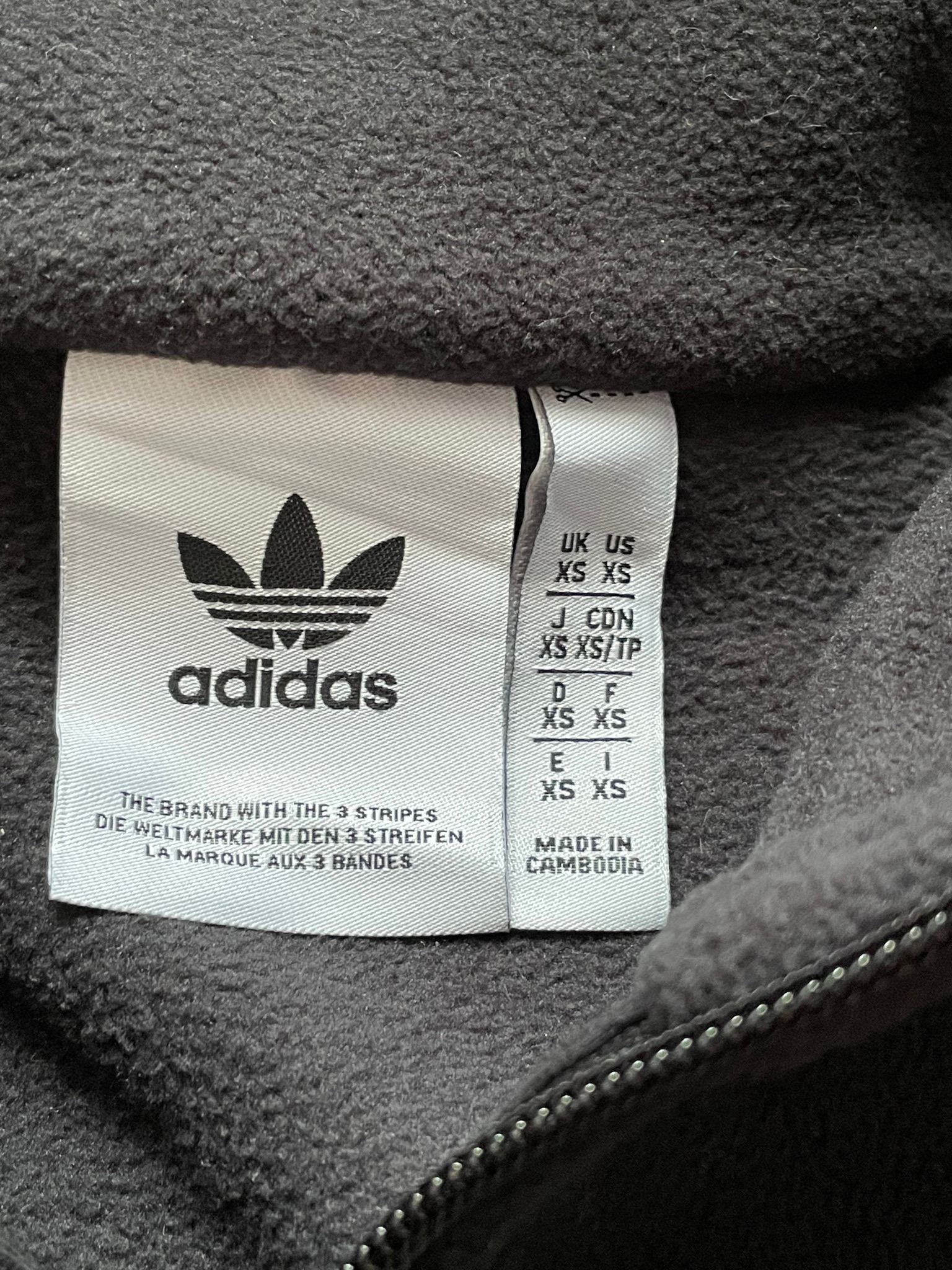 Adidas Originals - Fleece vest with 1/4 zip and Trefoil logo in black, миниатюра 6