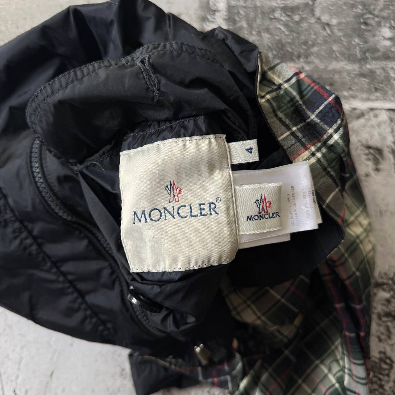 Moncler 2000s Vintage Reversible Plaid Harrington Jacket, миниатюра 13