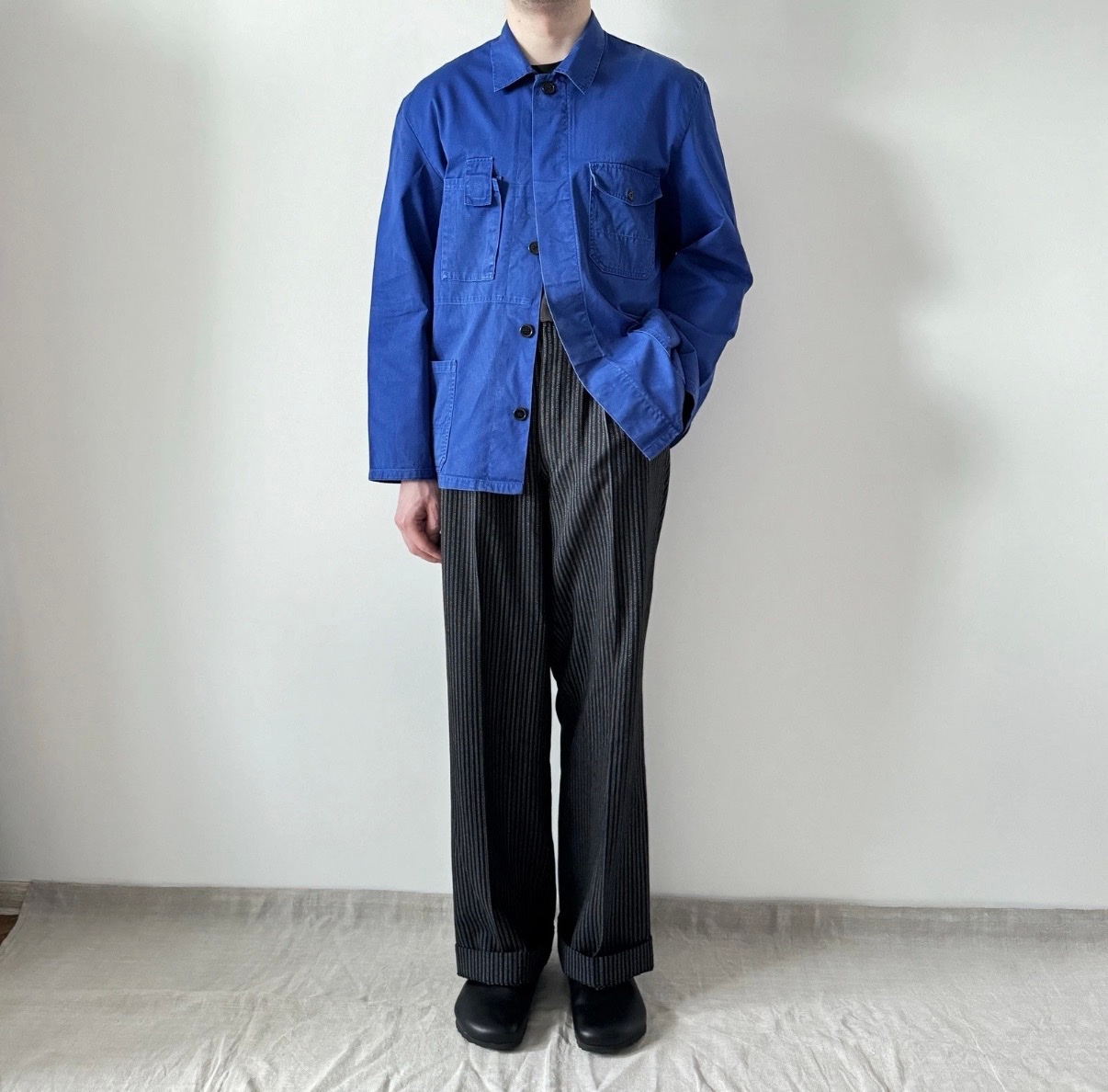 HBT 1970-80s Vintage Czech Blue Work Chore Jacket, миниатюра 2