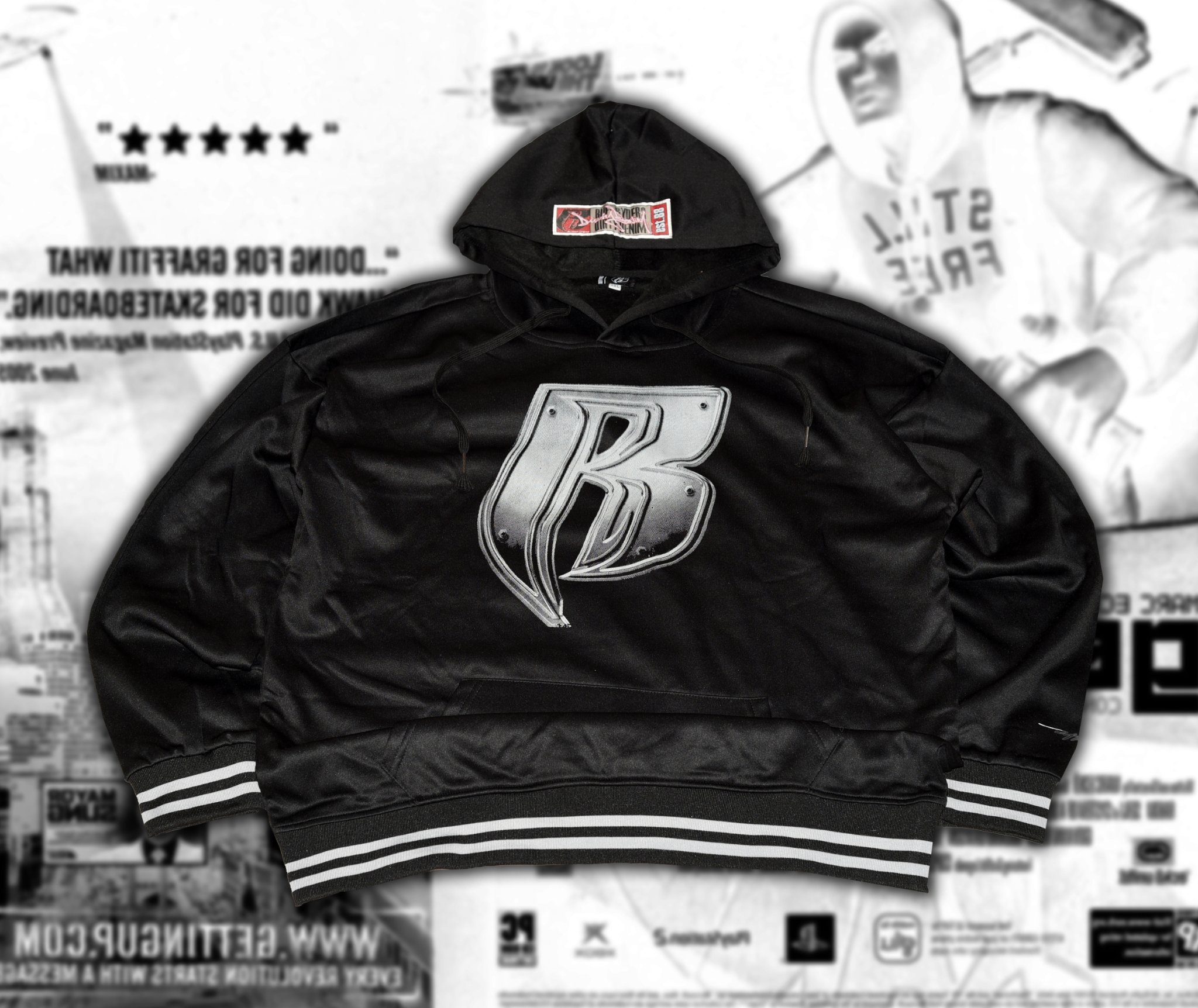 Ruff Ryders Худи Rap Hip Hop Винтаж Sk8 Y2k Fubu Type, миниатюра 1