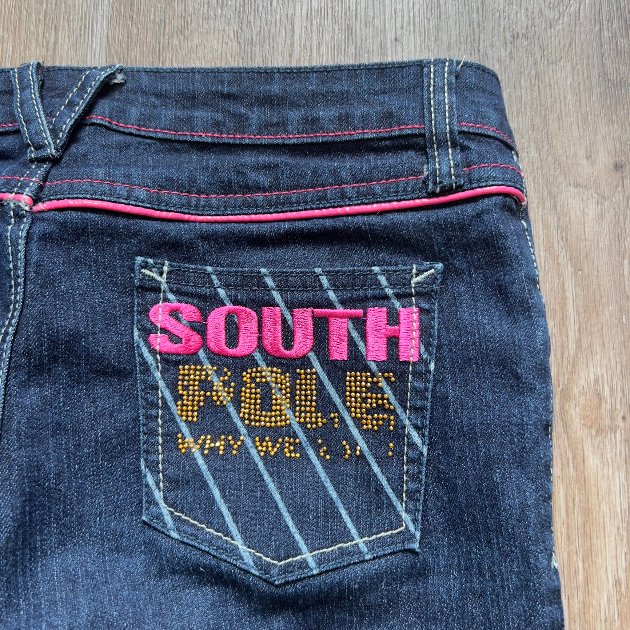 SouthPole Bootcut Low Rise Rhinestones Jeans, миниатюра 6