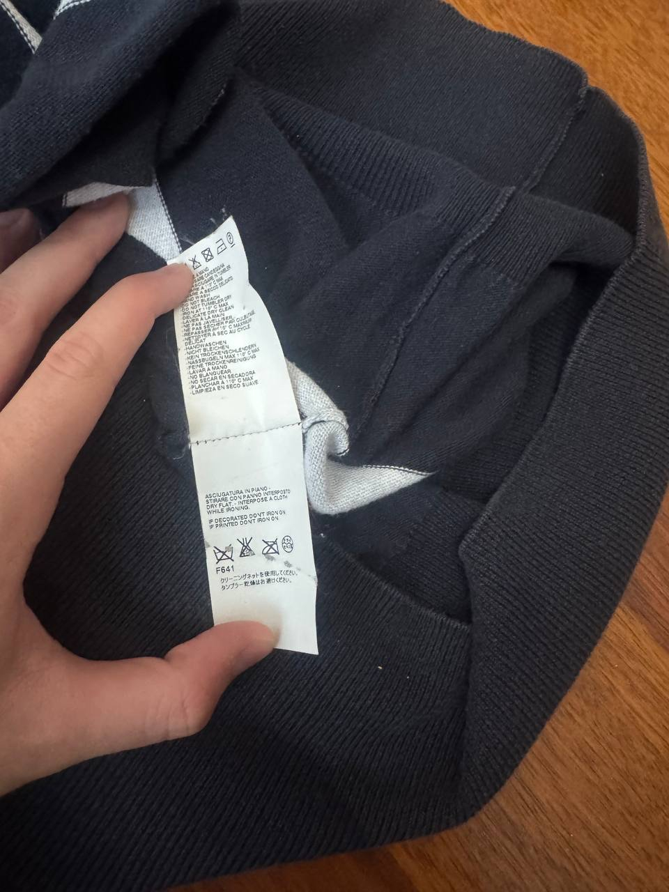 Maison Margiela 2013 Blue/White Striped Button-Neck Knit Sweater, миниатюра 6