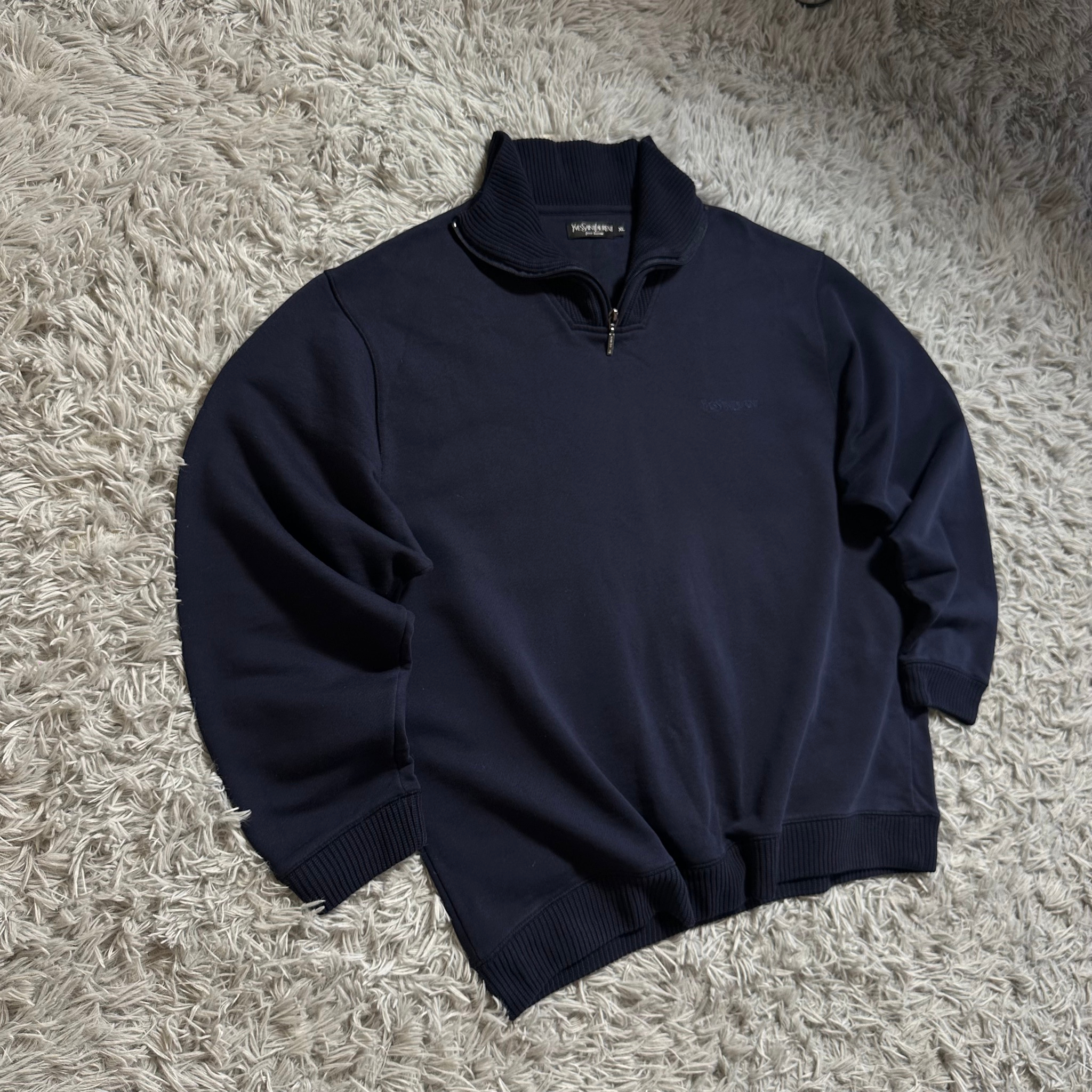 Yves Saint Laurent 1/4 Zip Sweat Ysl Vintage, миниатюра 2