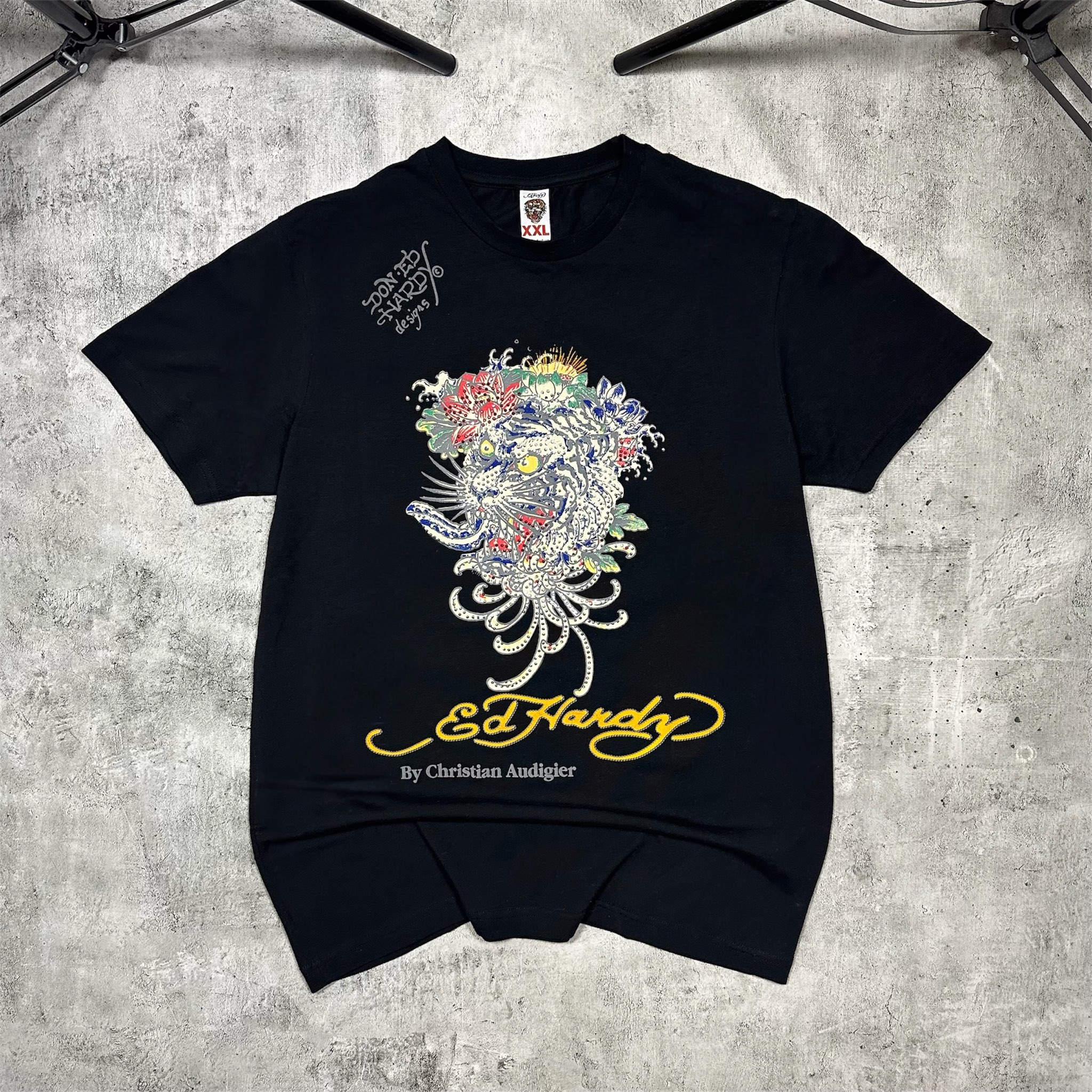 Ed Hardy by Christian Audigier Tiger crystal vintage t-shirt, миниатюра 1
