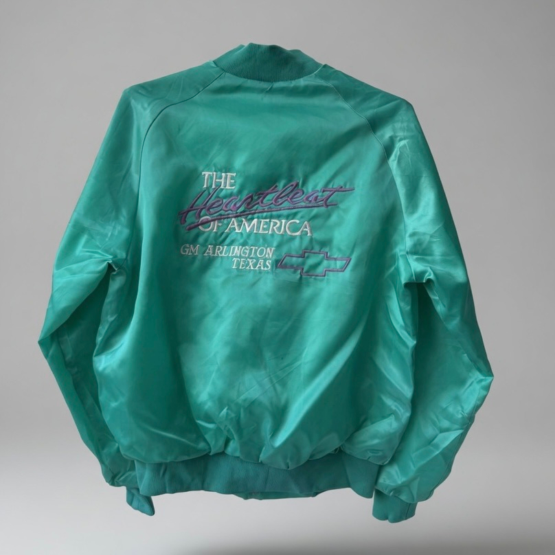 WestArk 1980-90 Vintage Chevrolet Satin Varsity Bomber Jacket, миниатюра 2