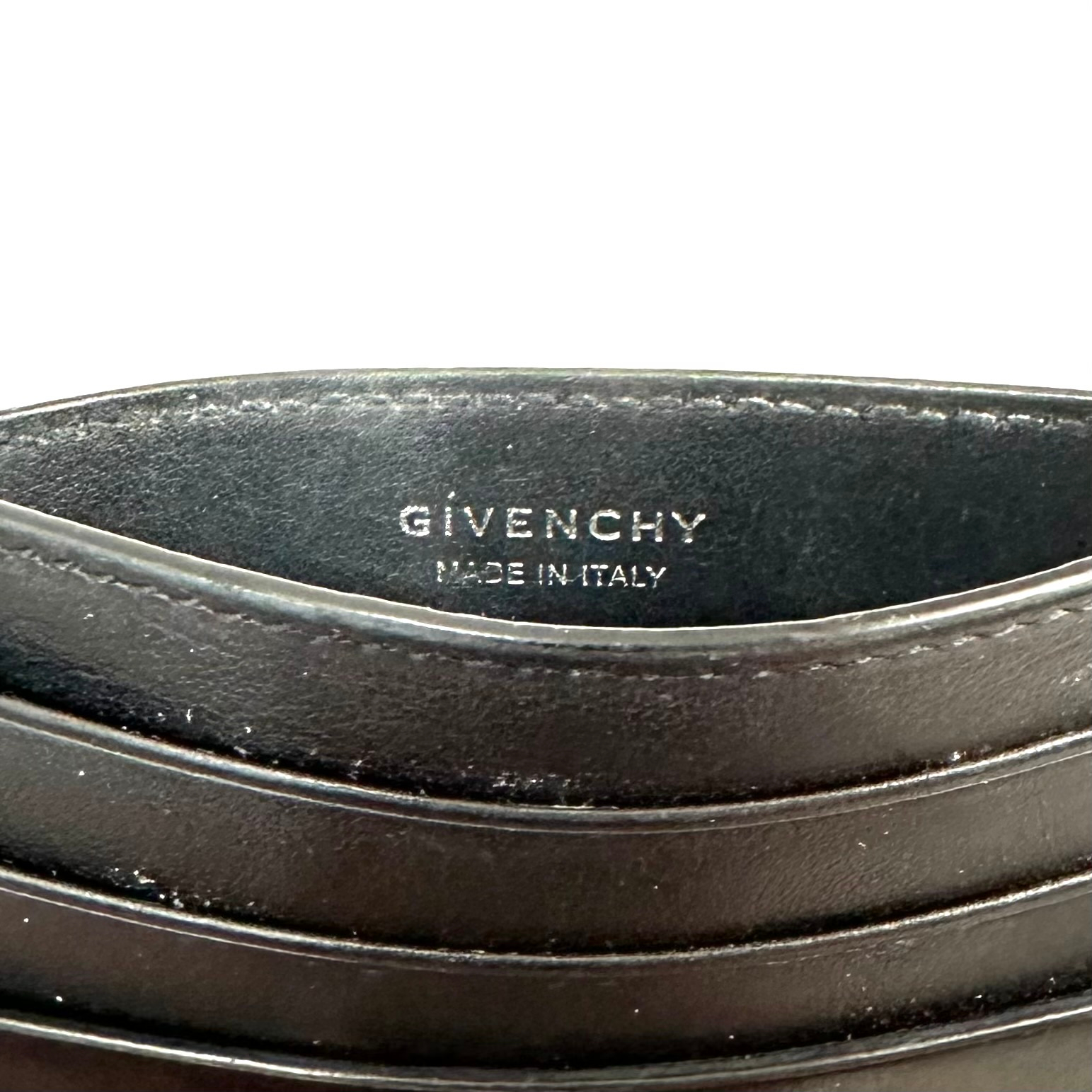 Givenchy Leather Logo Print Black Card holder, миниатюра 3