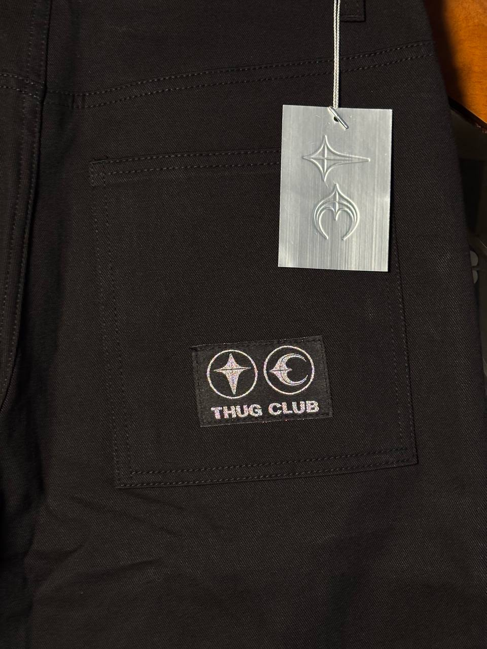 Thug Club 25FW Black Denim Pants, миниатюра 4