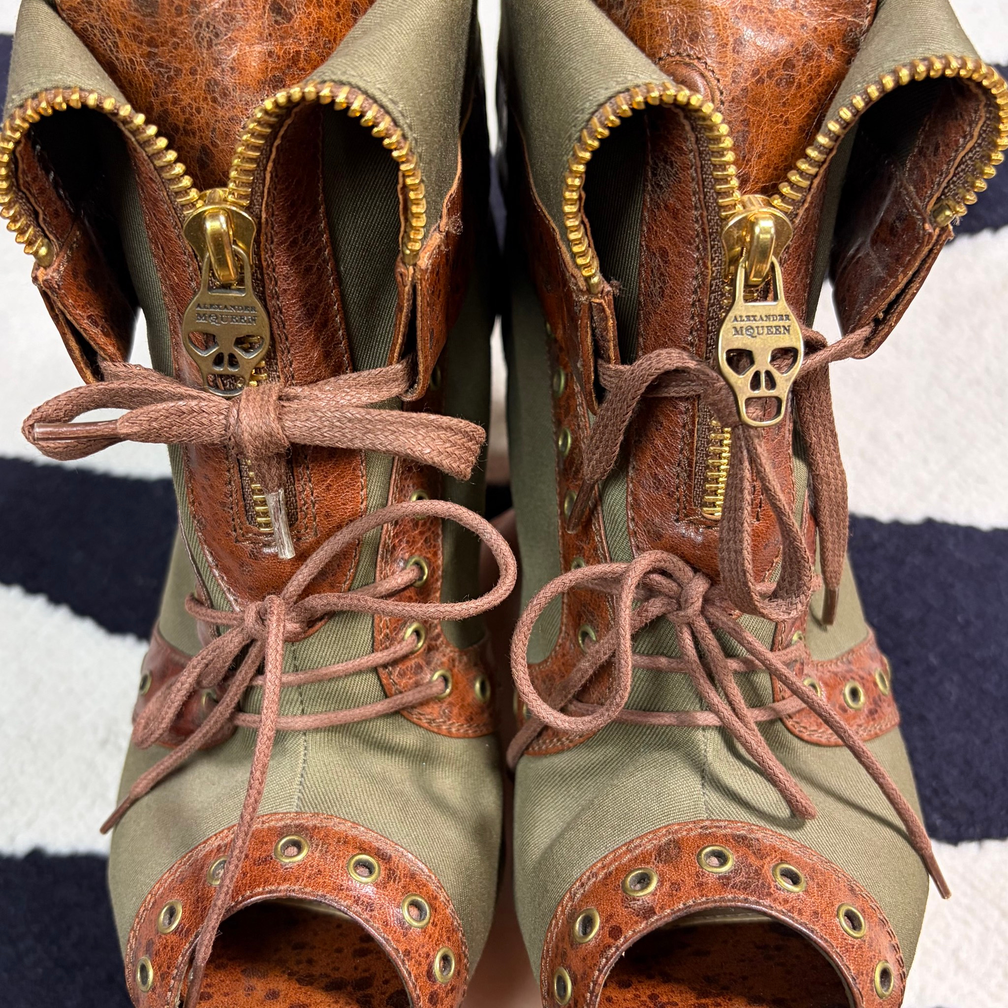 Alexander McQueen Khaki Faithful Boots, миниатюра 4