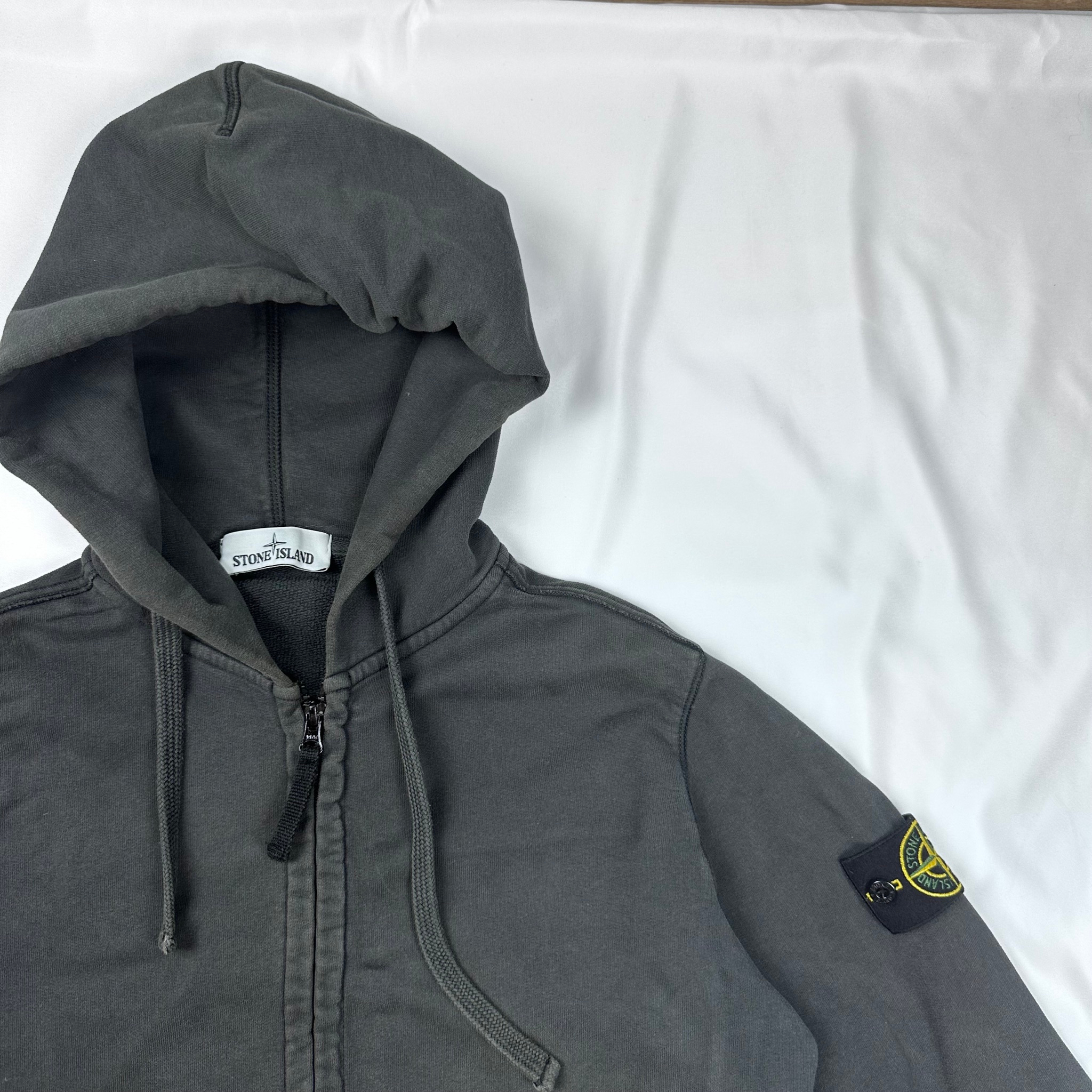Stone Island Zip Hoodie Gray, миниатюра 2