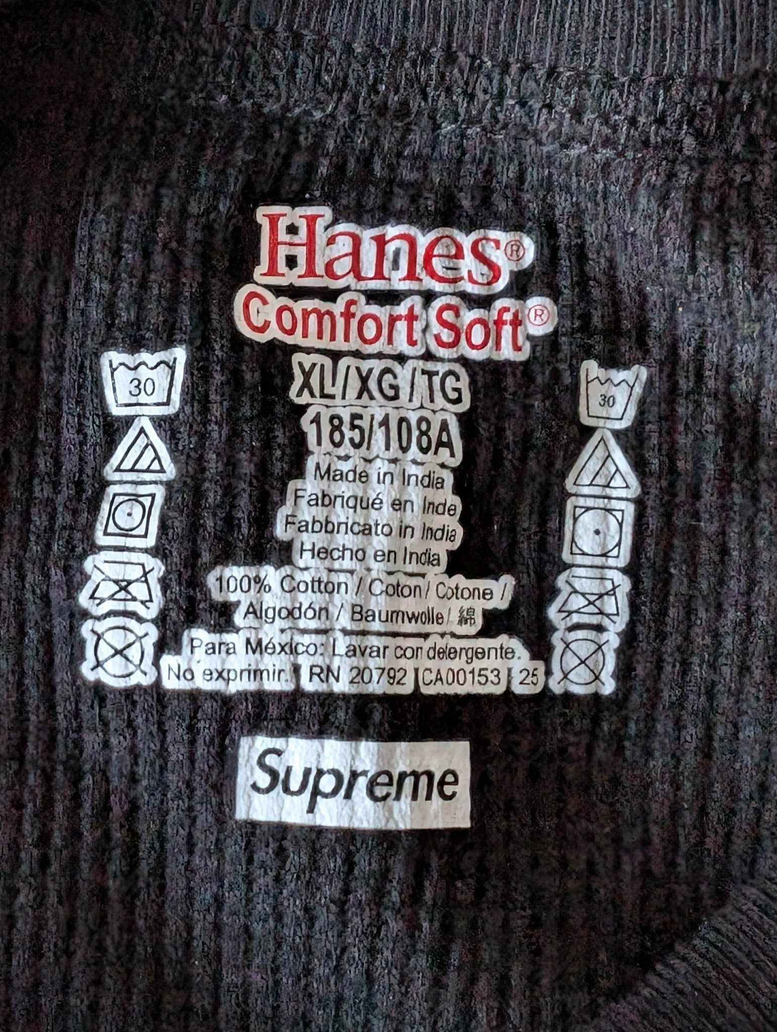 Supreme x Hanes Bones Thermal Crew, миниатюра 4
