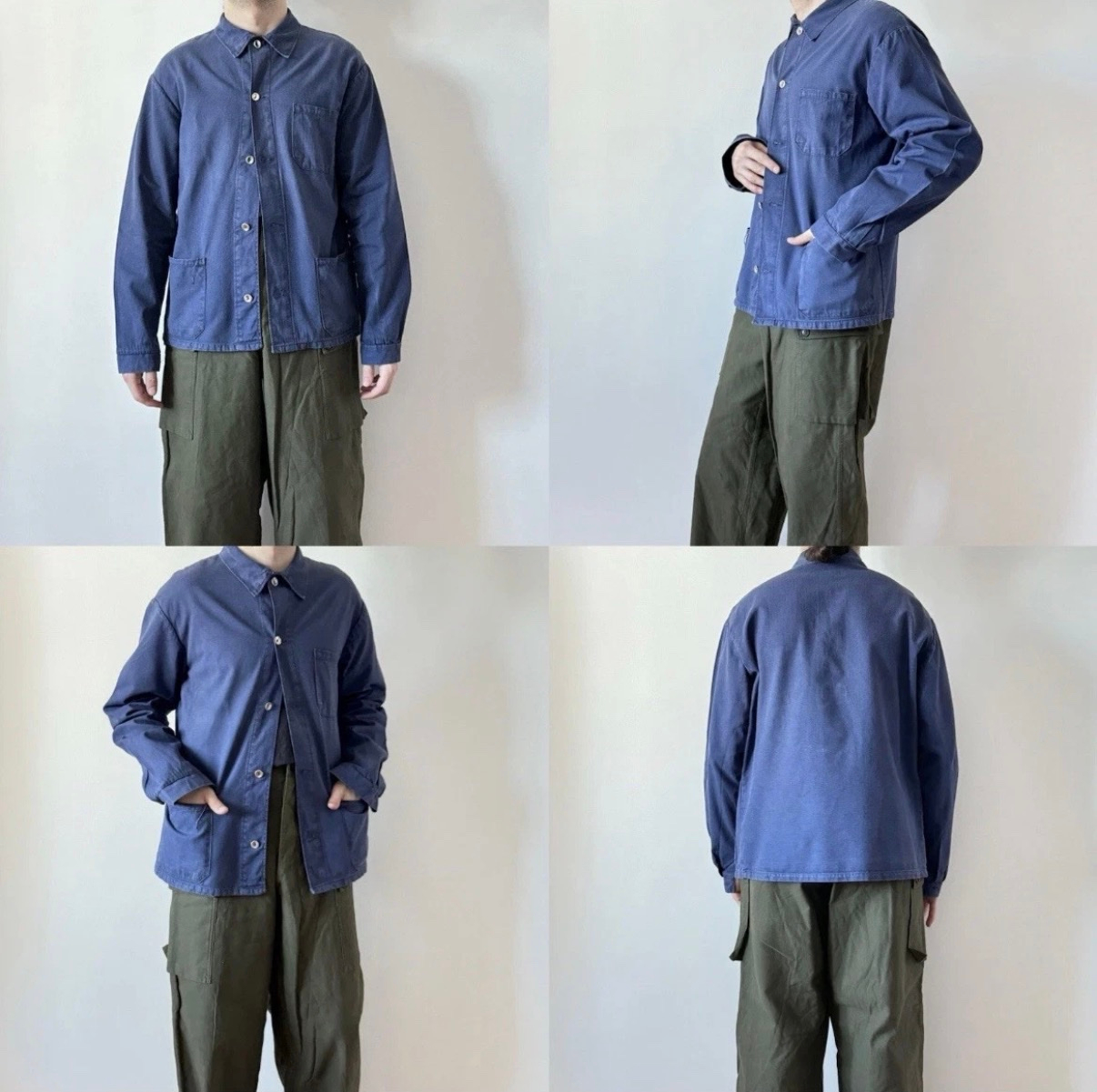 HBT 1970-80s Vintage Czech Blue Work Chore Jacket, миниатюра 3