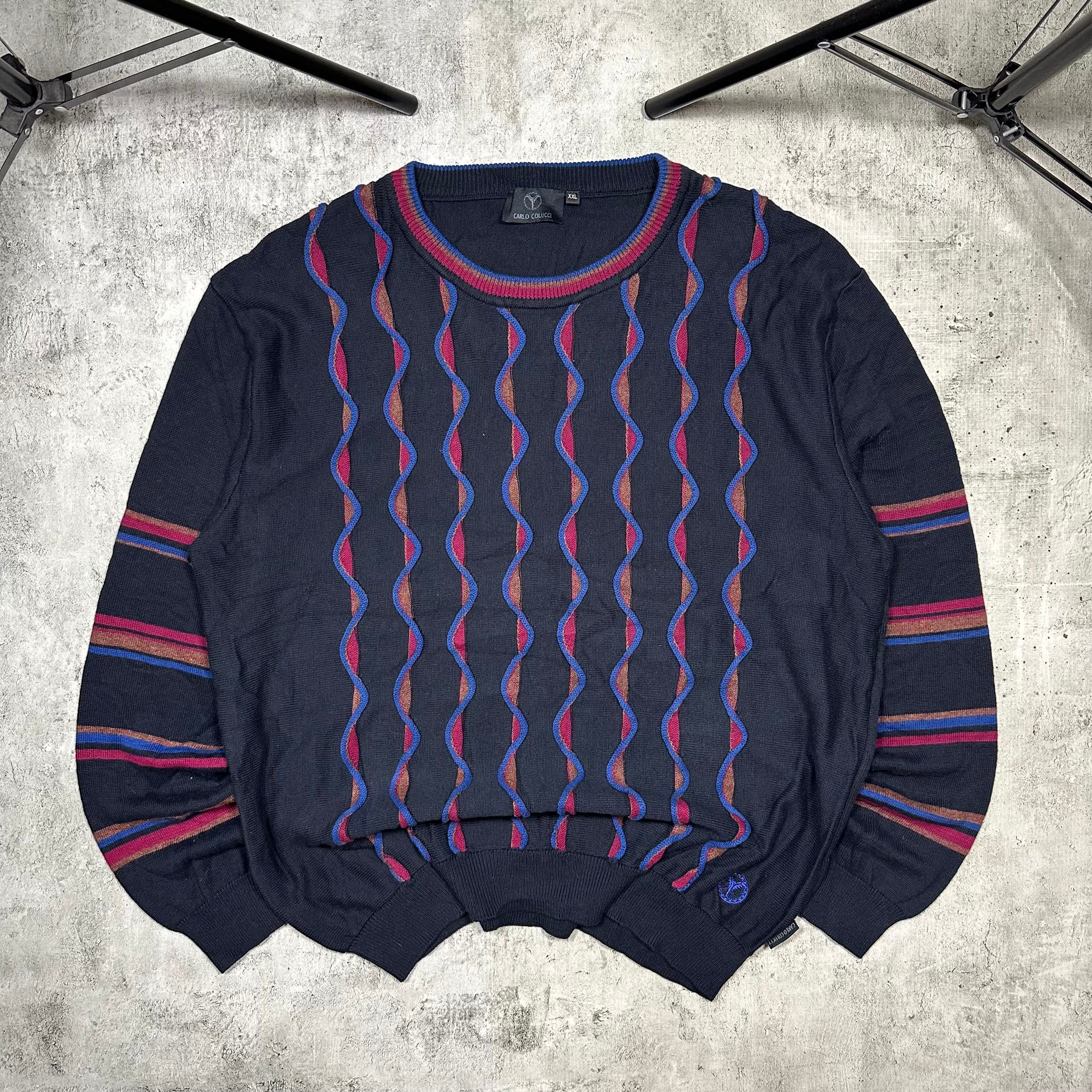 Carlo Colucci 3D knitted vintage sweater, миниатюра 8