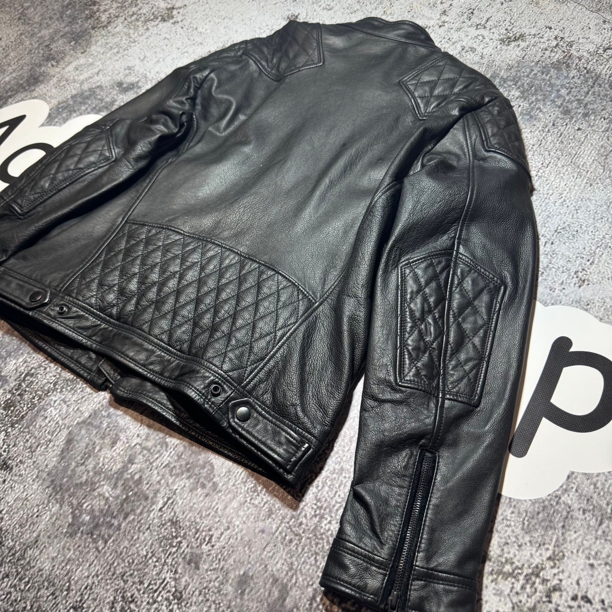Diesel Leather Jacket Rider Biker, миниатюра 13