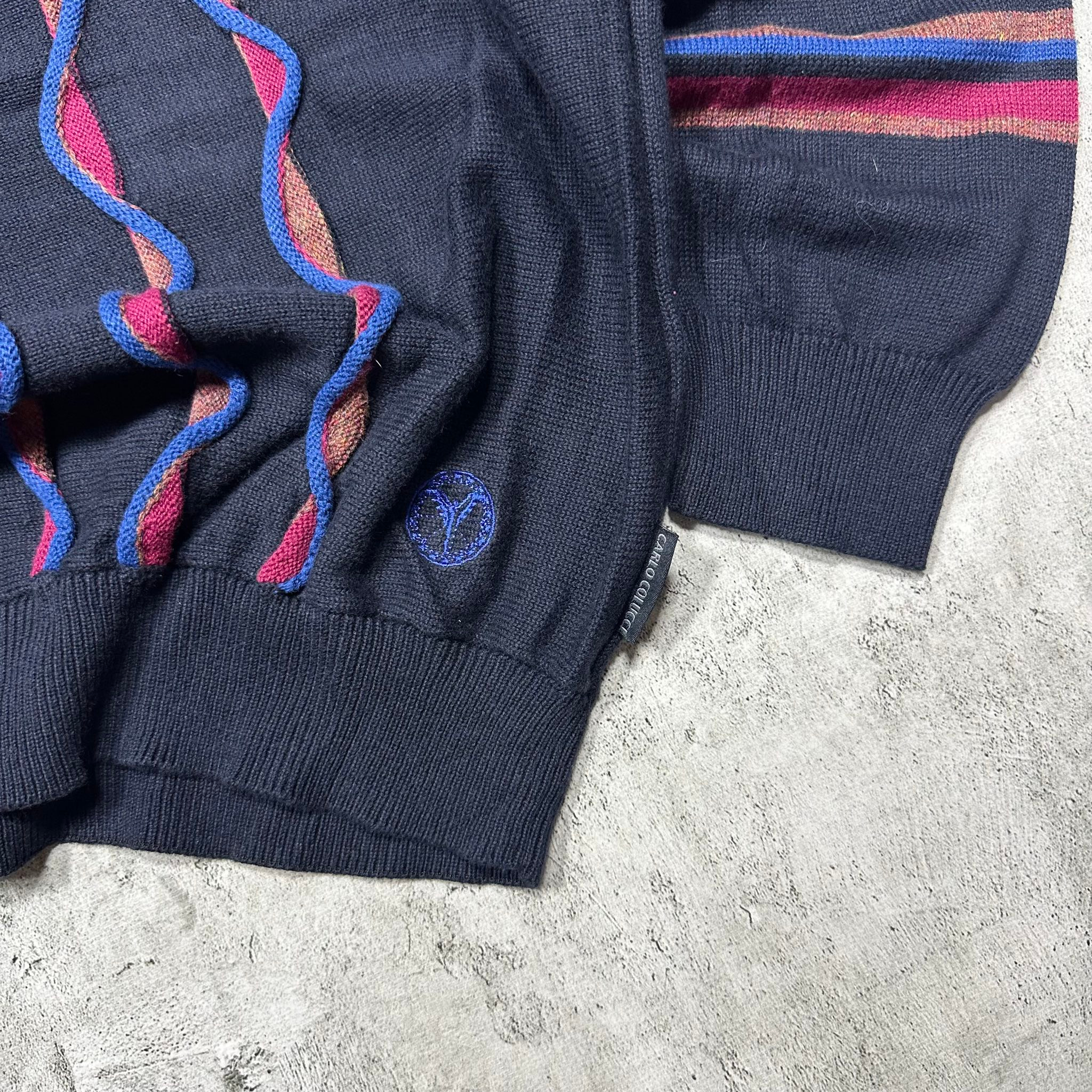 Carlo Colucci 3D knitted vintage sweater, миниатюра 4
