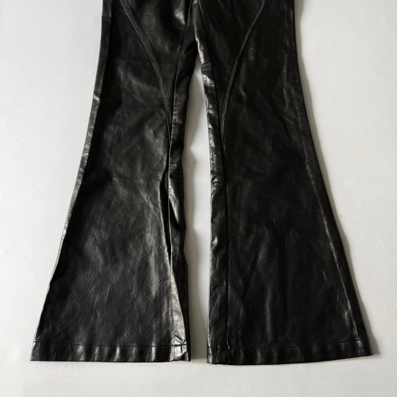 Randolph Duke 2000s Vintage Leather Flared Boot-Cut Pants, миниатюра 2