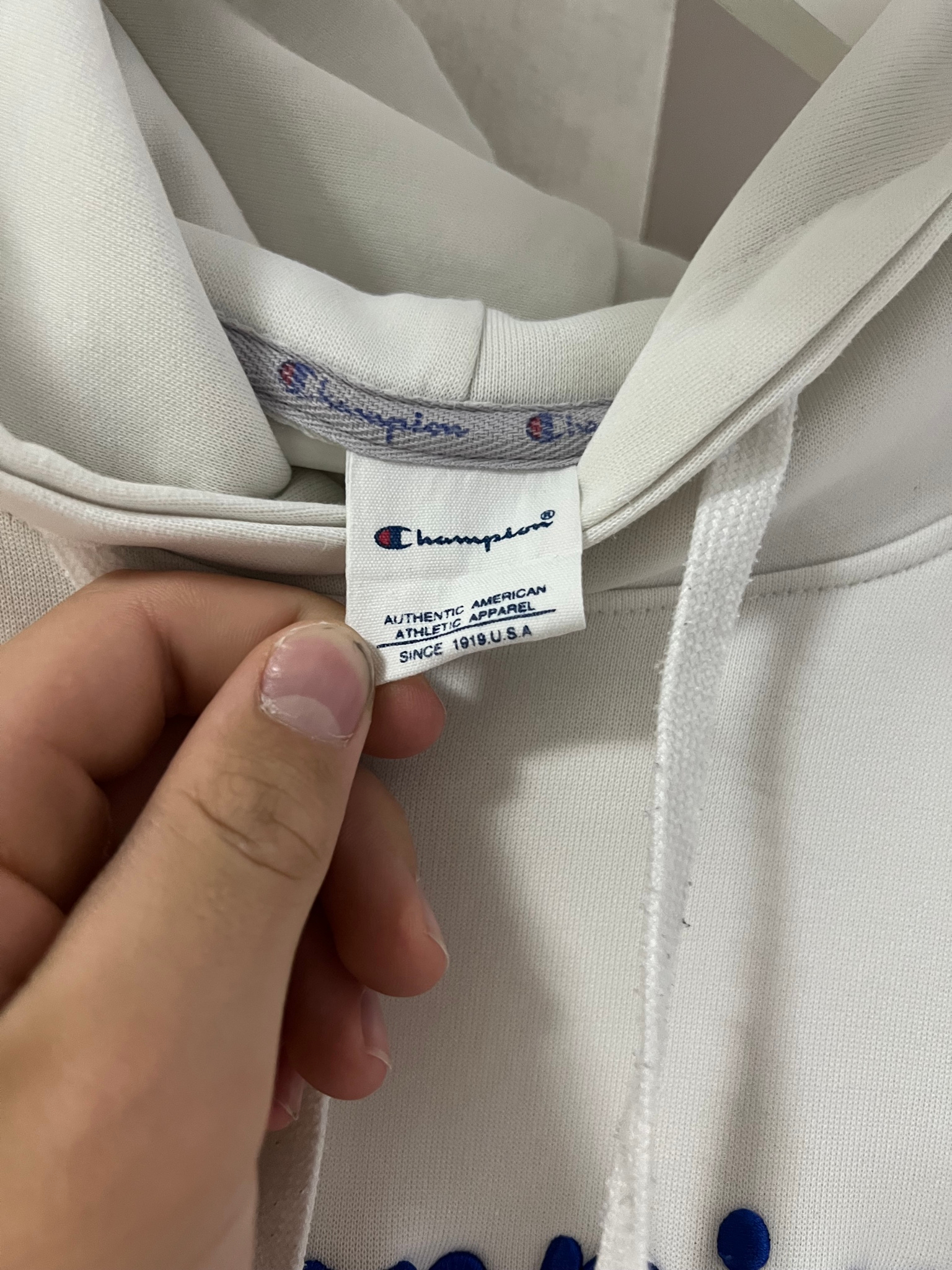 Champion White hoodie, миниатюра 3