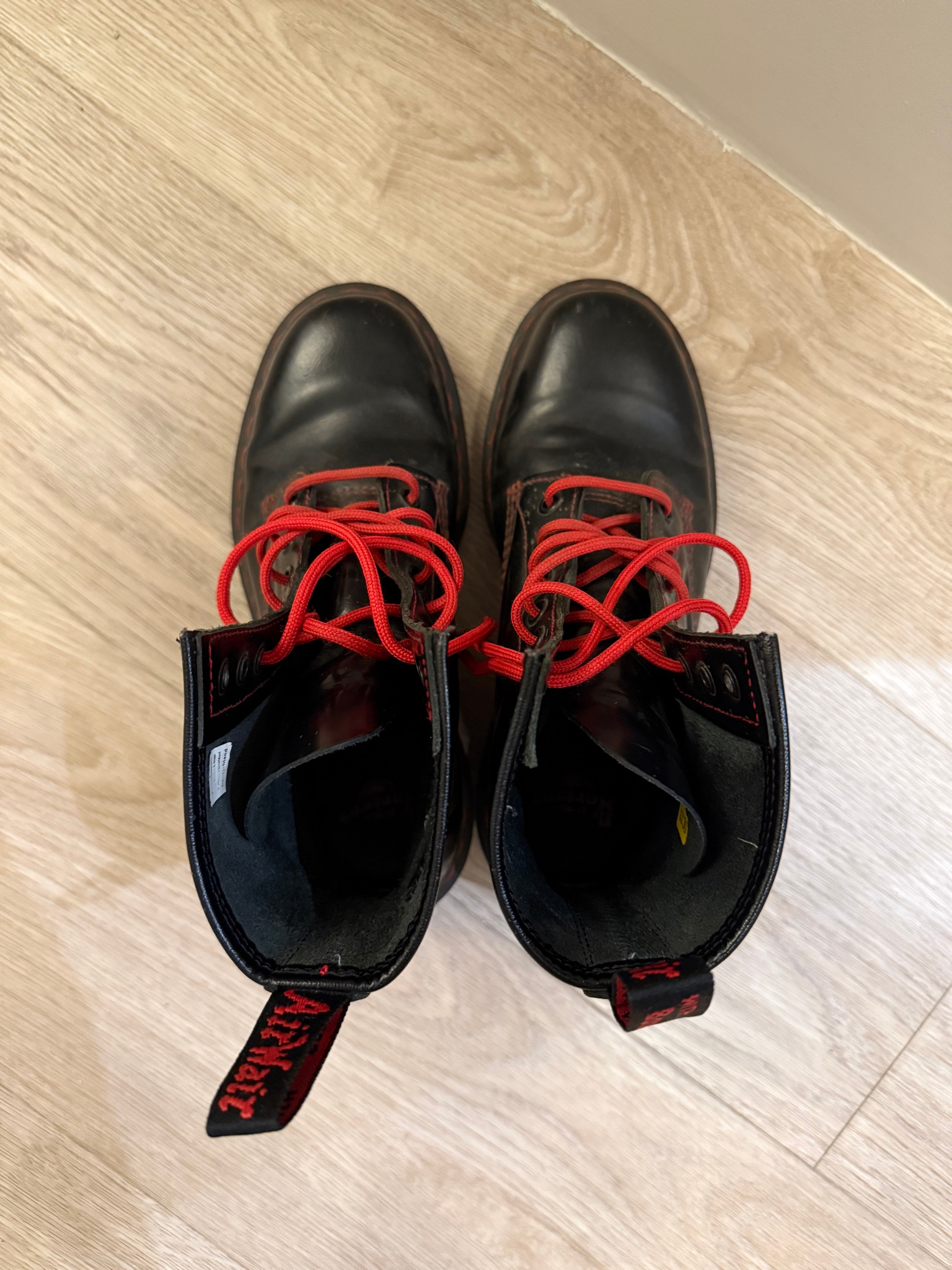 Dr. Martens 1460 BLACK SMOOTH CONTRAST RED STITCH, миниатюра 3
