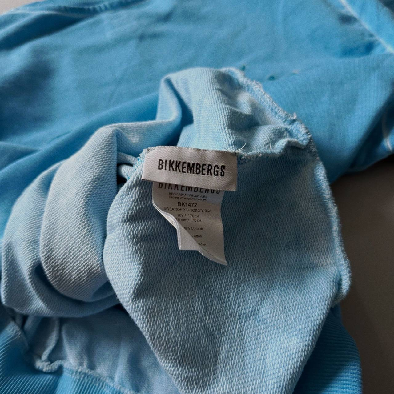 Bikkembergs Garment Dyed Sweatshirt, миниатюра 5