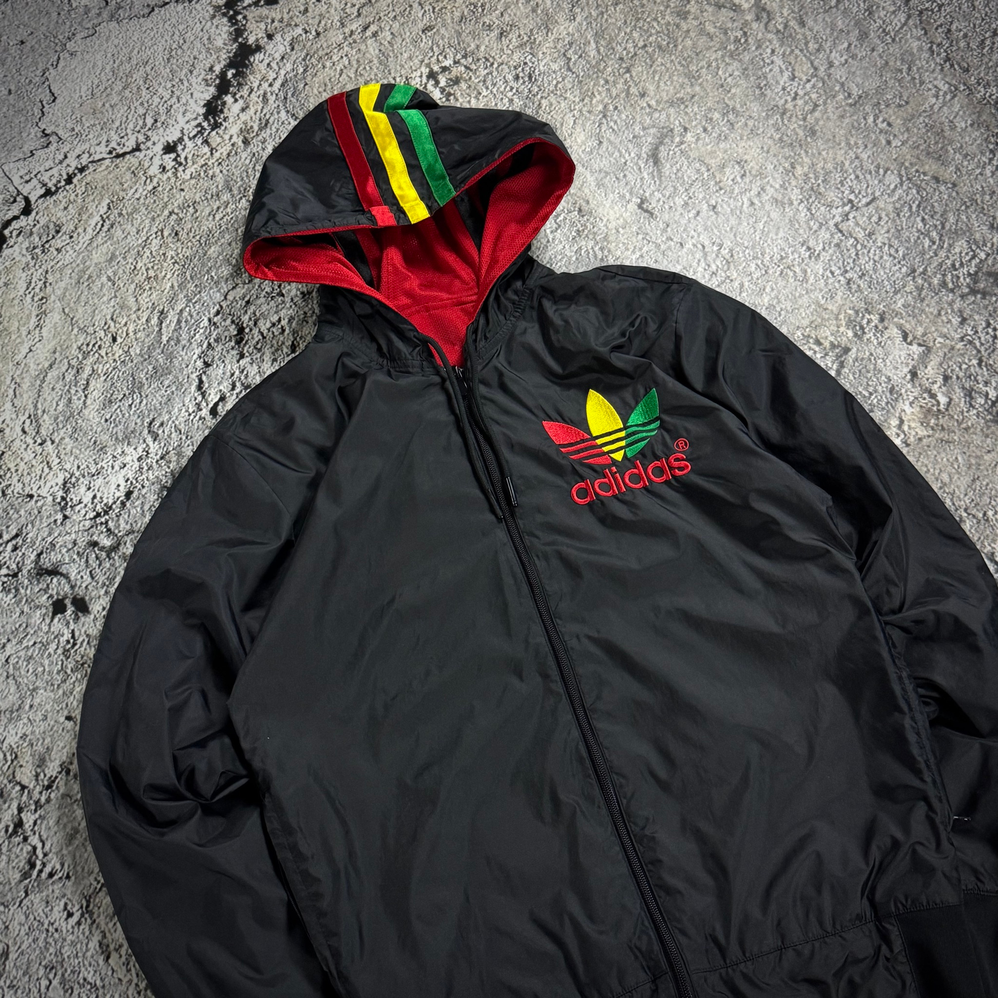 Adidas Reversible Rasta Windbreaker Jacket, миниатюра 10