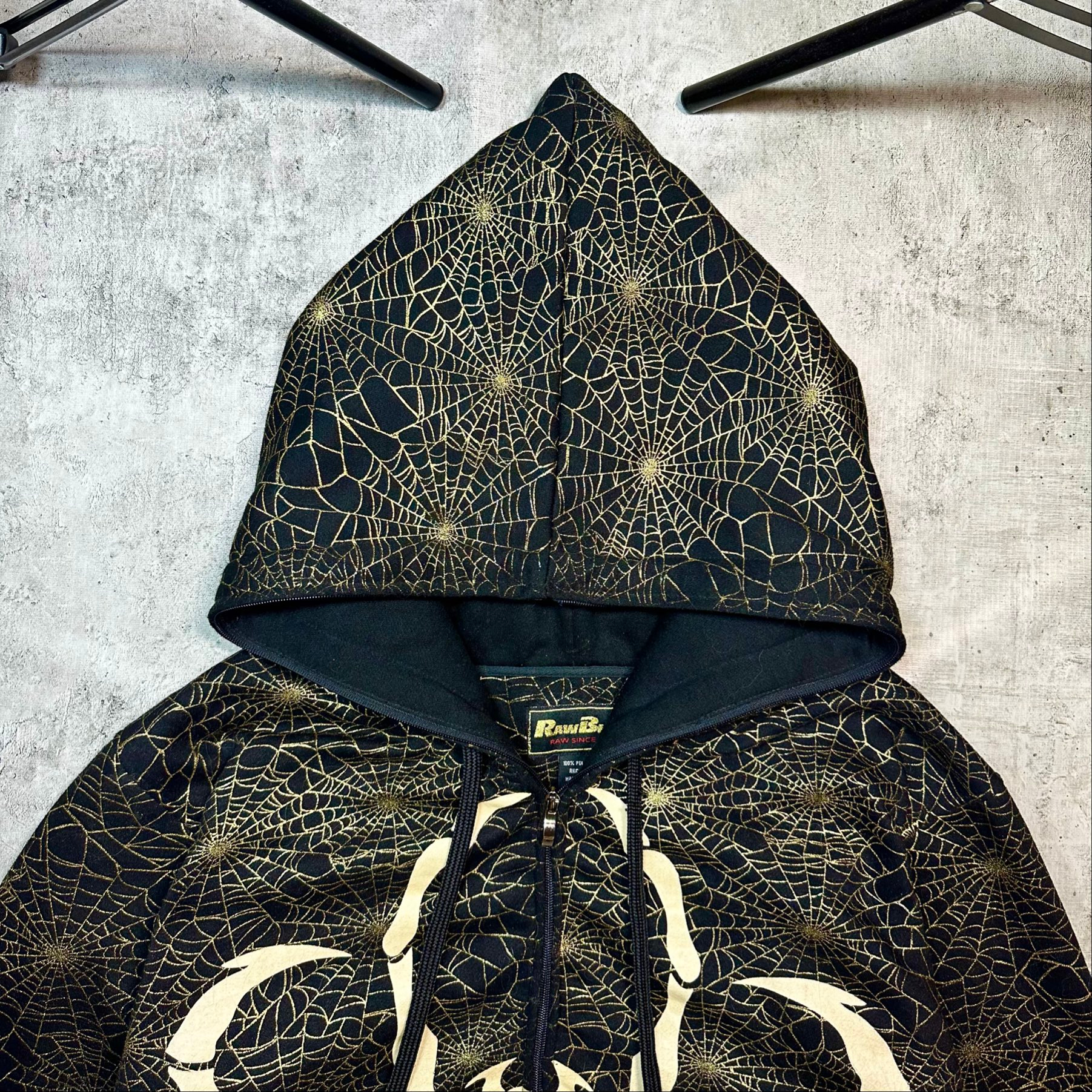 Raw Blue Black gold spider full zip hoodie, миниатюра 6