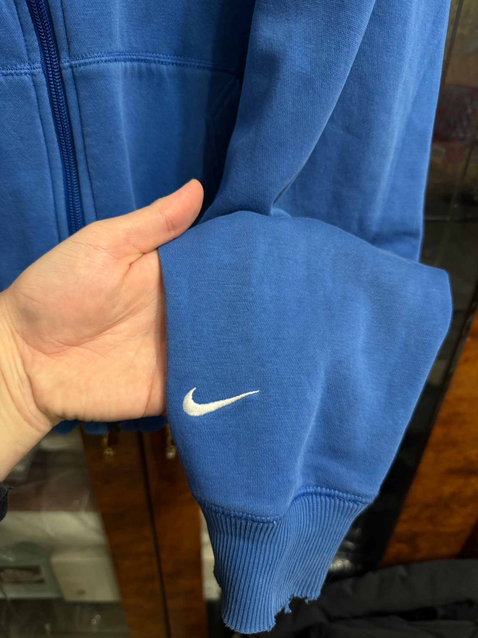 Nike Blue Mini Logo Zip Hoodie, миниатюра 5
