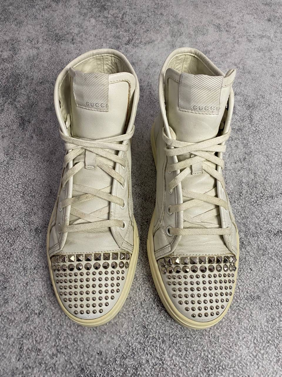 Gucci Studded Toe Leather High-Top White, миниатюра 2