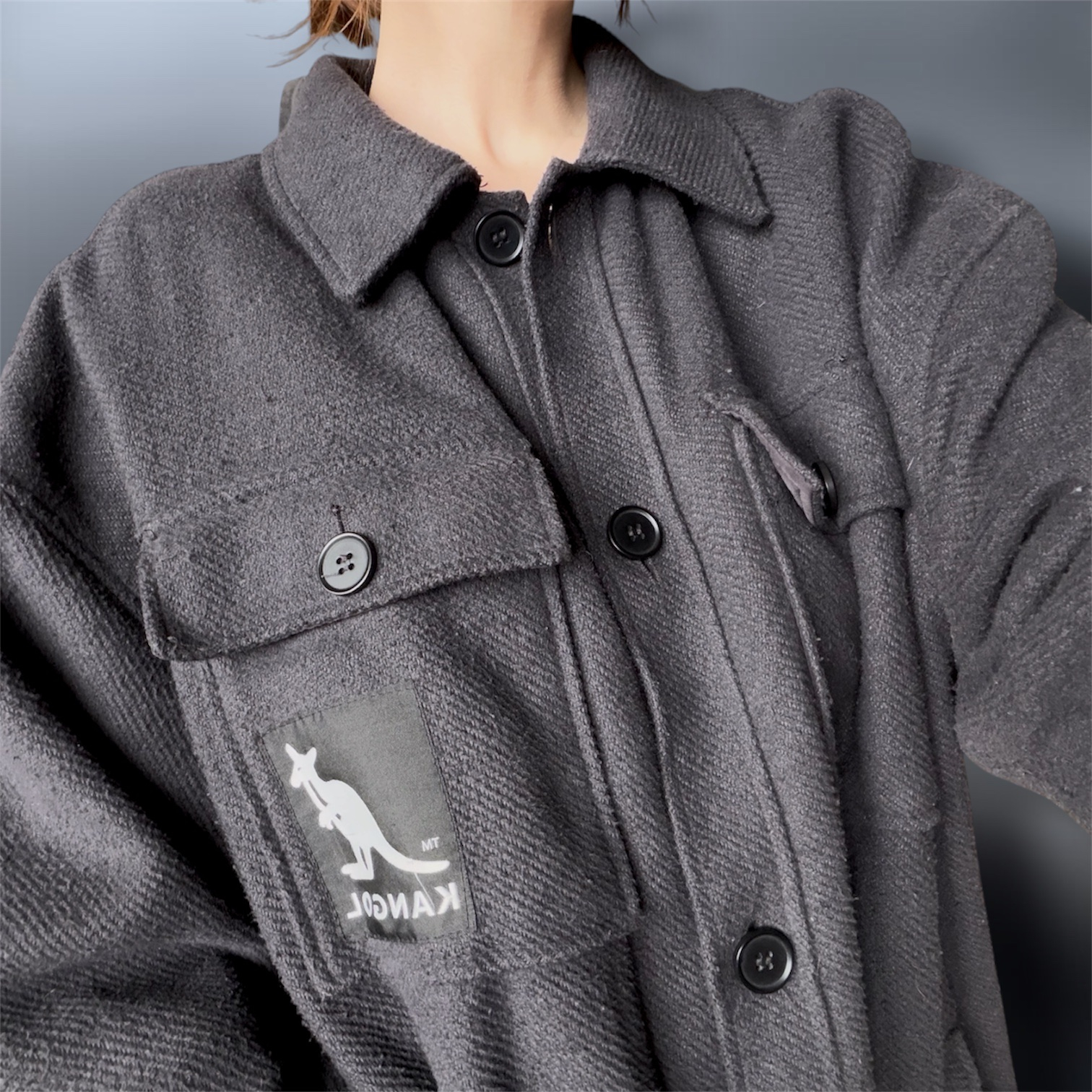 Kangol H&M Lined Button Up Jacket Shacket, миниатюра 7
