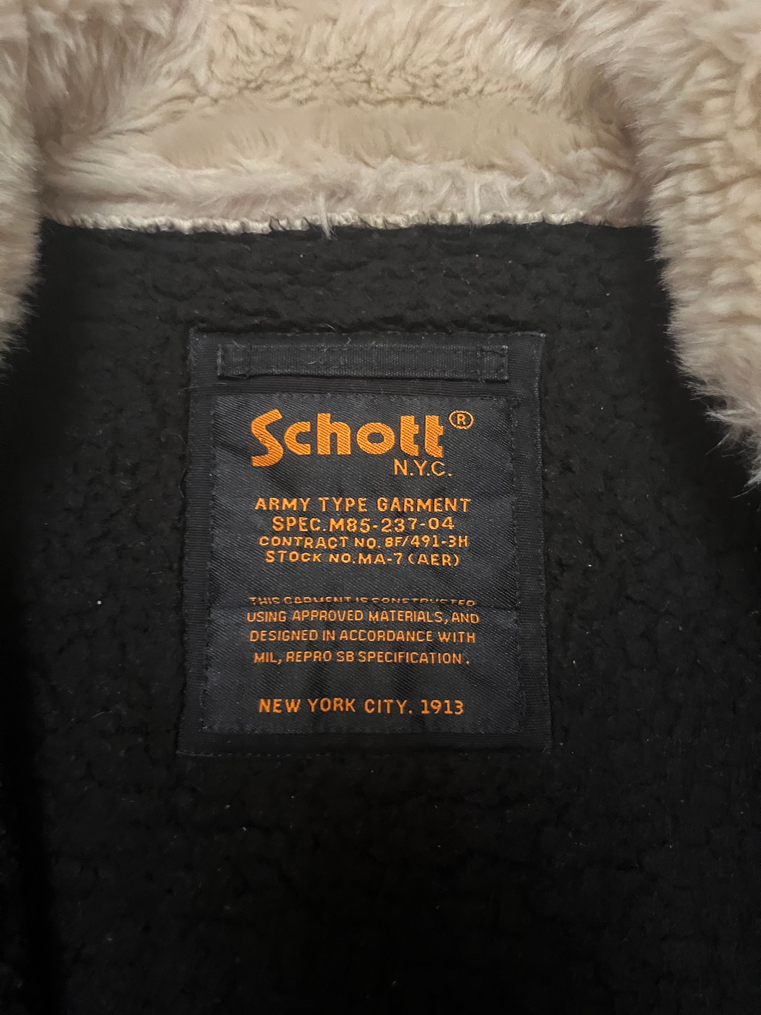 Schott Бомбер Schott NYC с меховым воротником, миниатюра 3